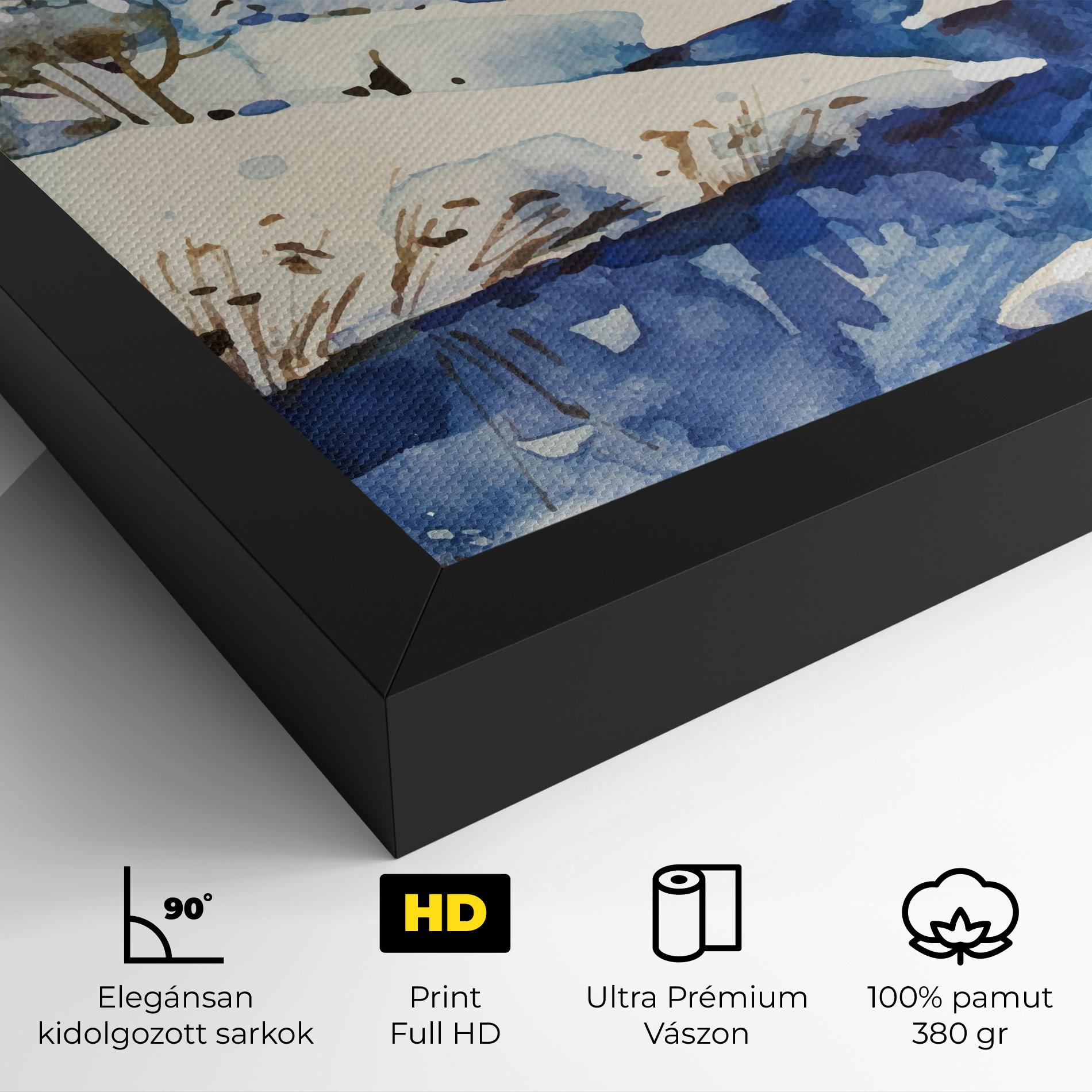 Vászonkép Blue Trees Winter mockup 4