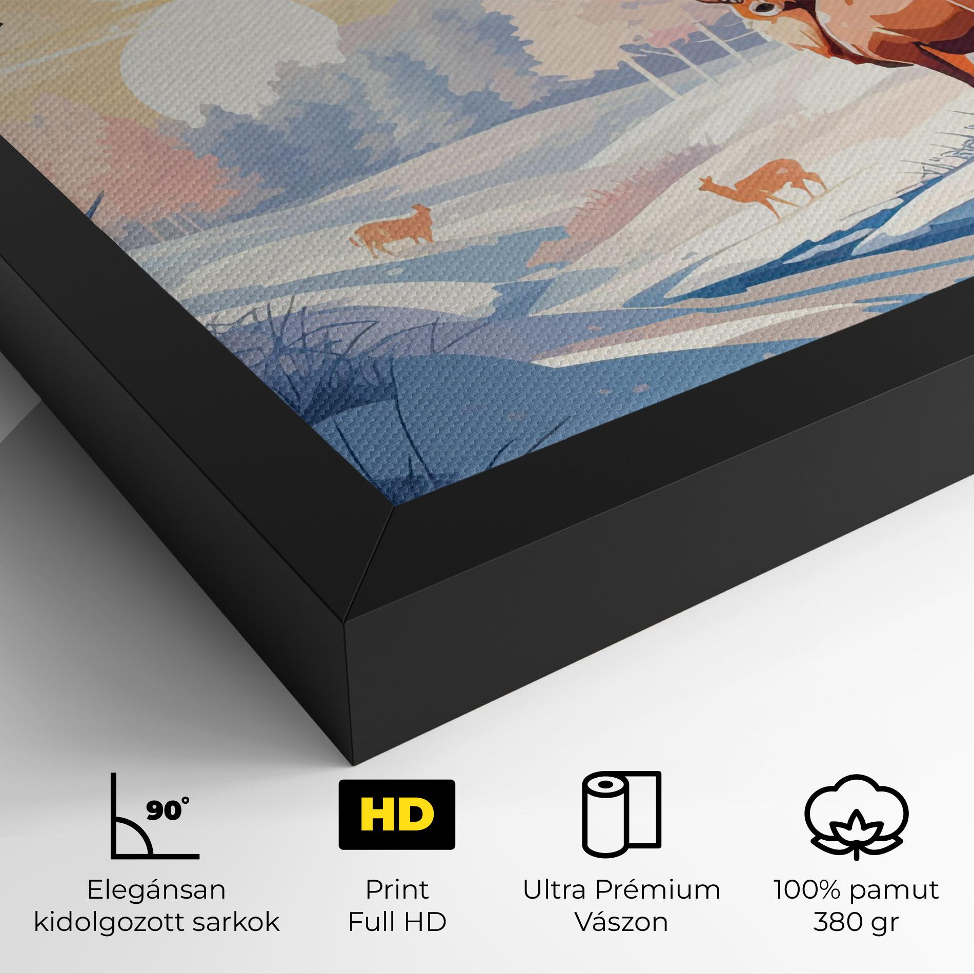 Vászonkép Winter Deer Art mockup 4