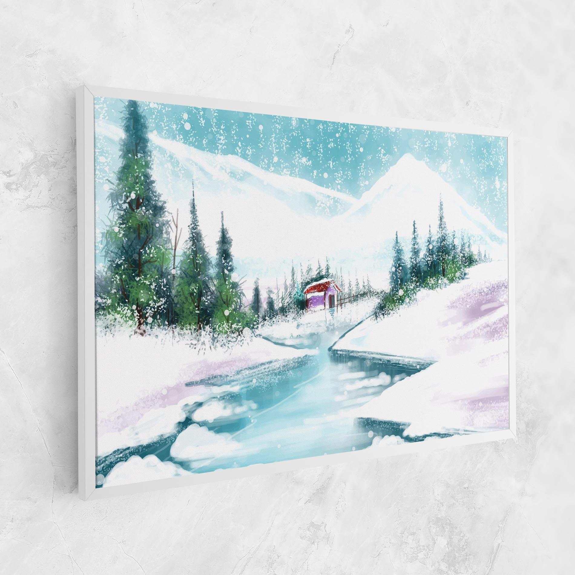 Vászonkép Purple House Winter mockup 1