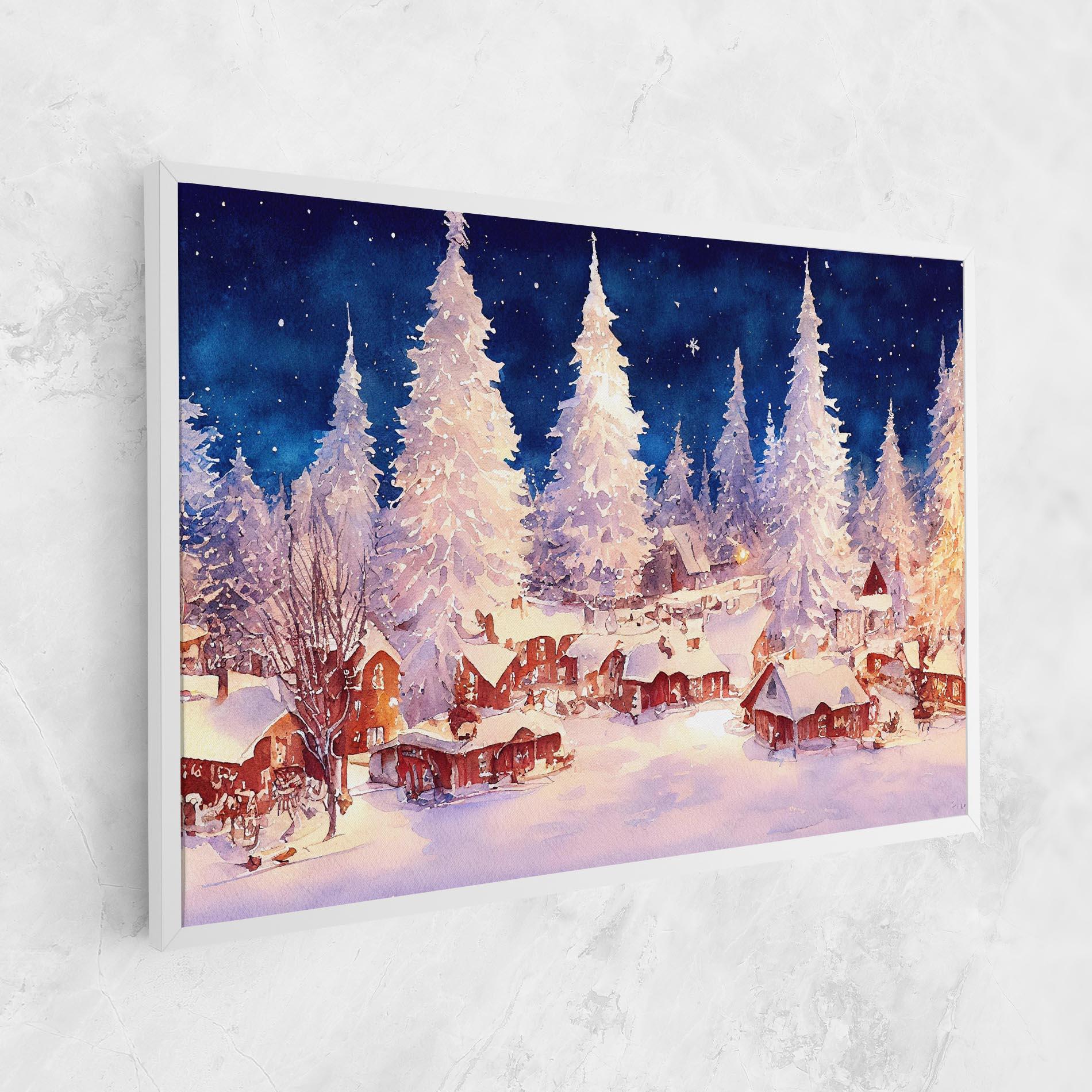 Vászonkép Snow Falling Painting mockup 1
