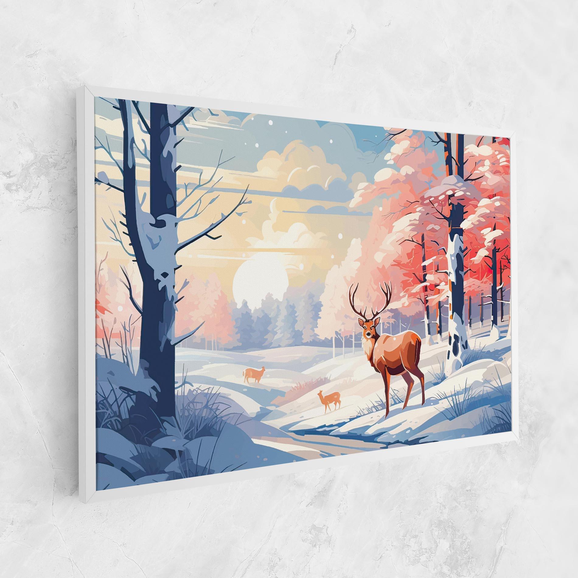 Vászonkép Winter Deer Art mockup 1