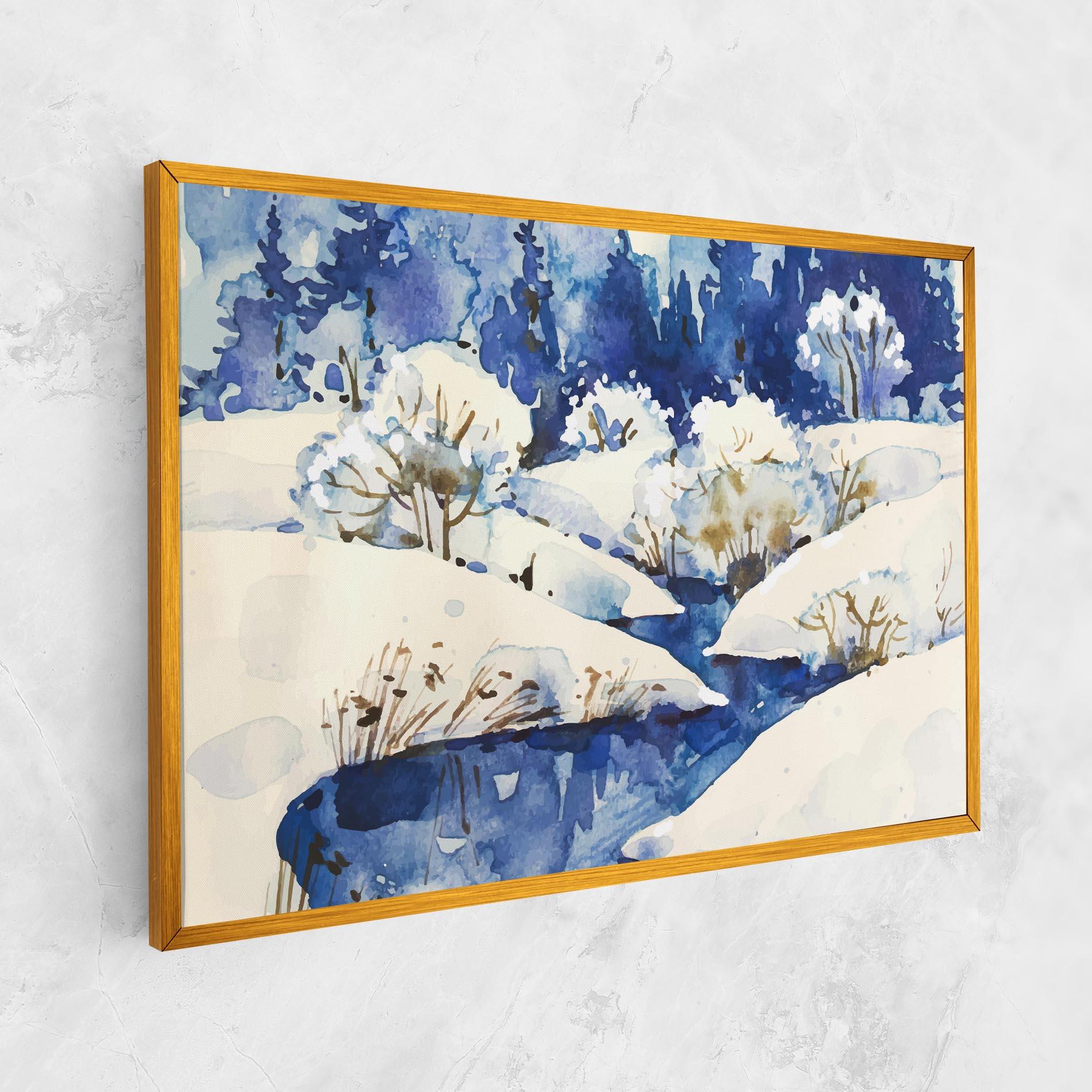 Vászonkép Blue Trees Winter mockup 1