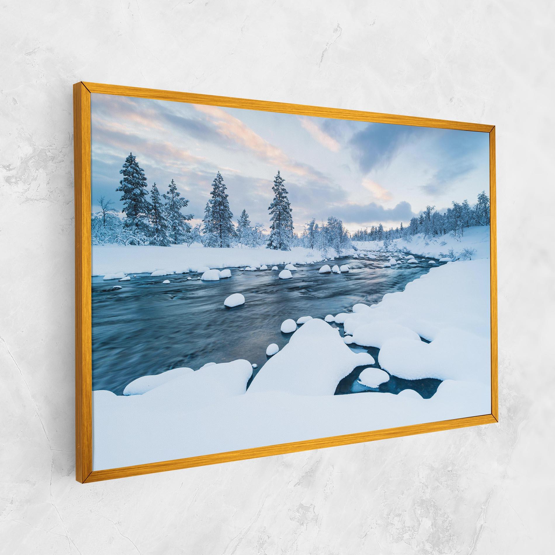 Vászonkép Winter River mockup 1