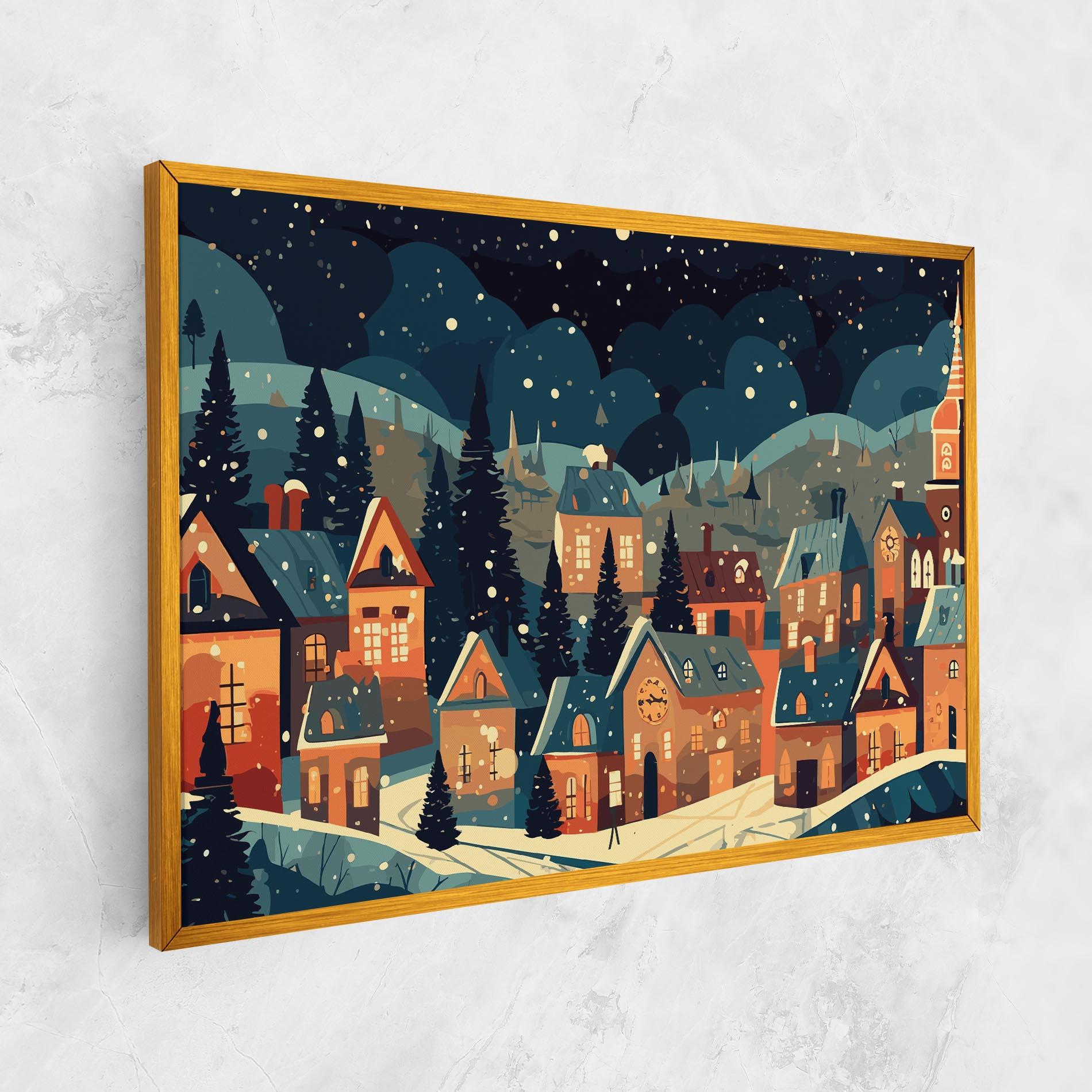 Vászonkép Winter View Houses mockup 1