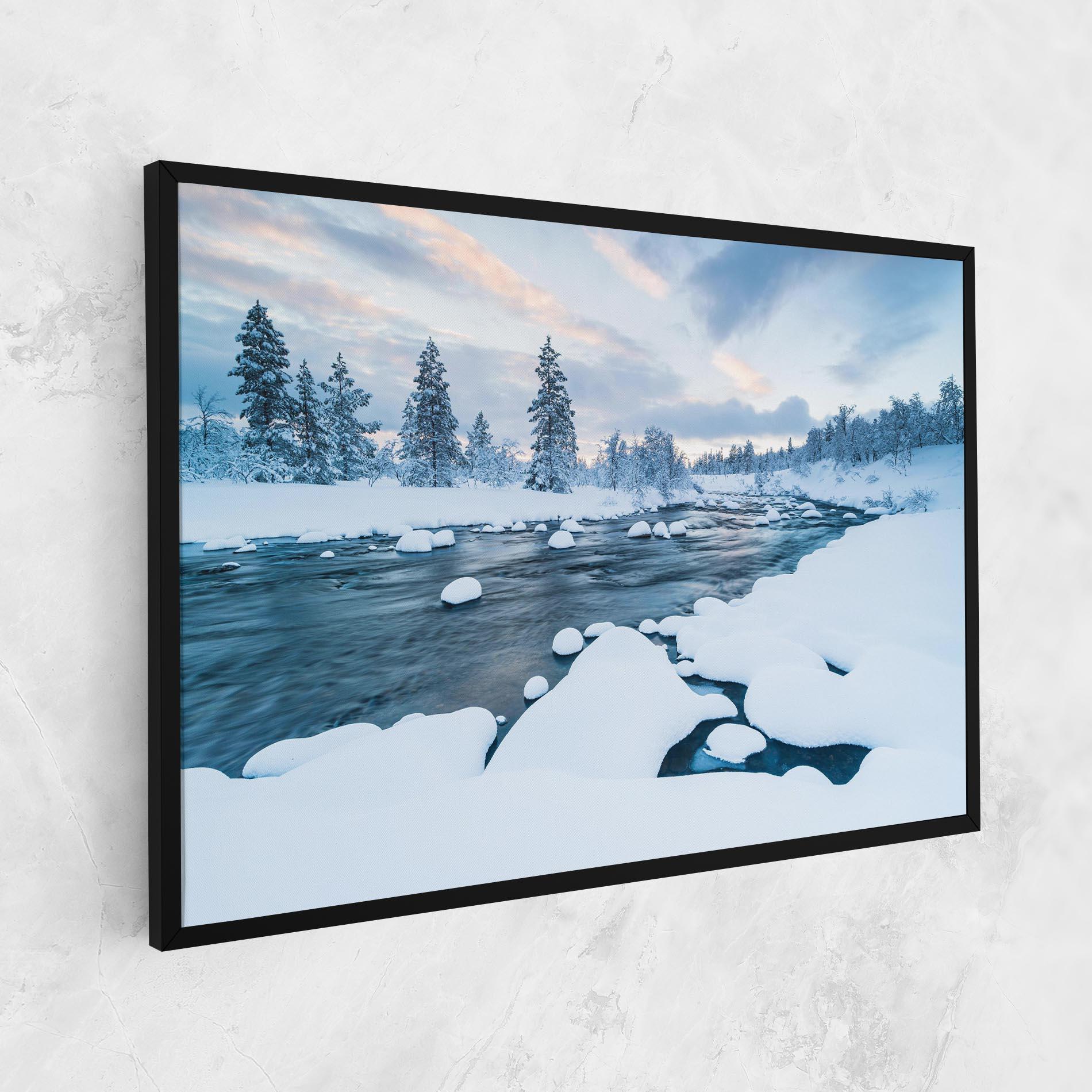 Vászonkép Winter River mockup 1