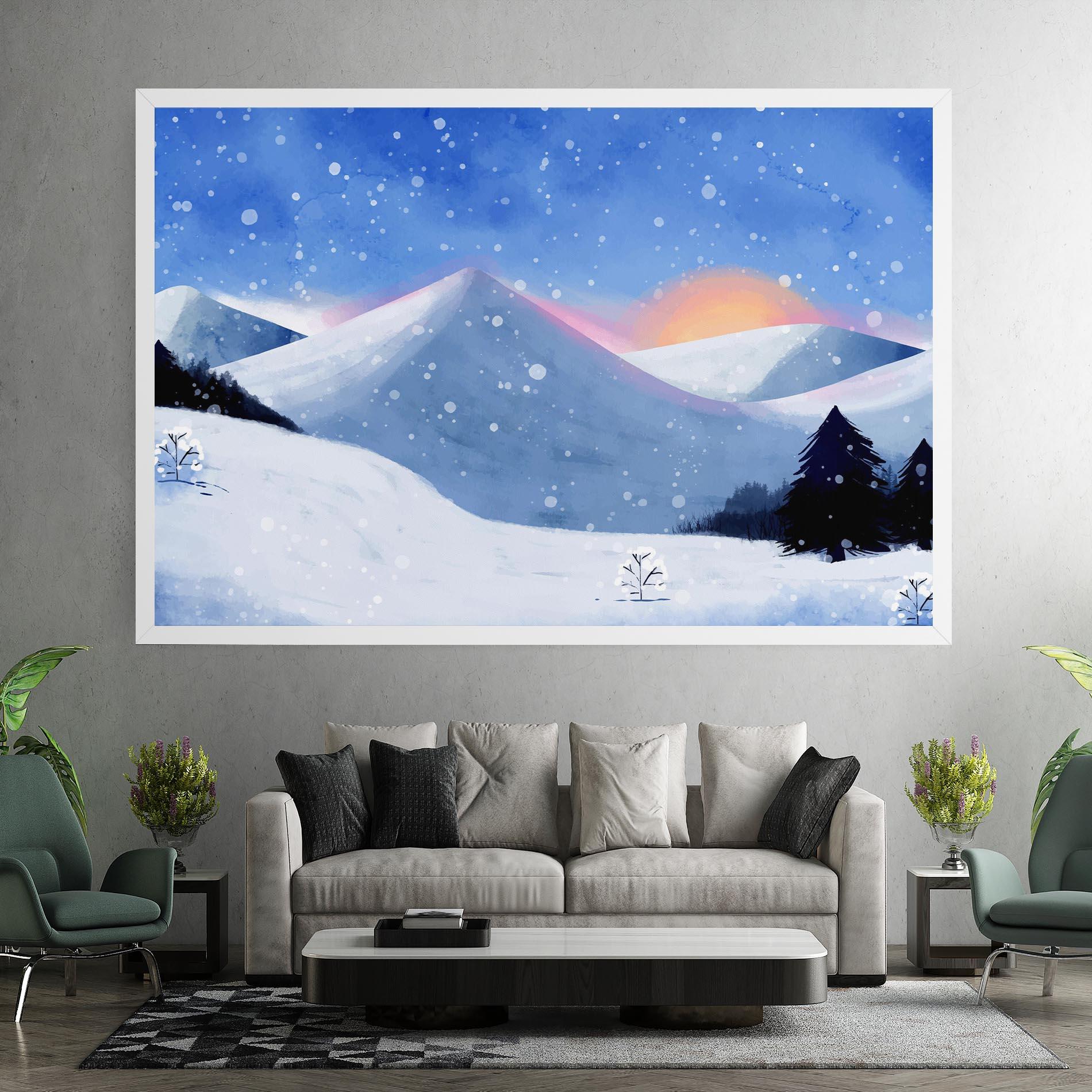 Vászonkép Mountain Snow Art mockup 7