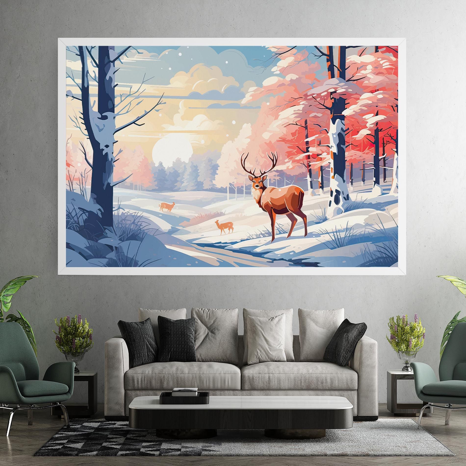 Winter Deer Art mockup 7