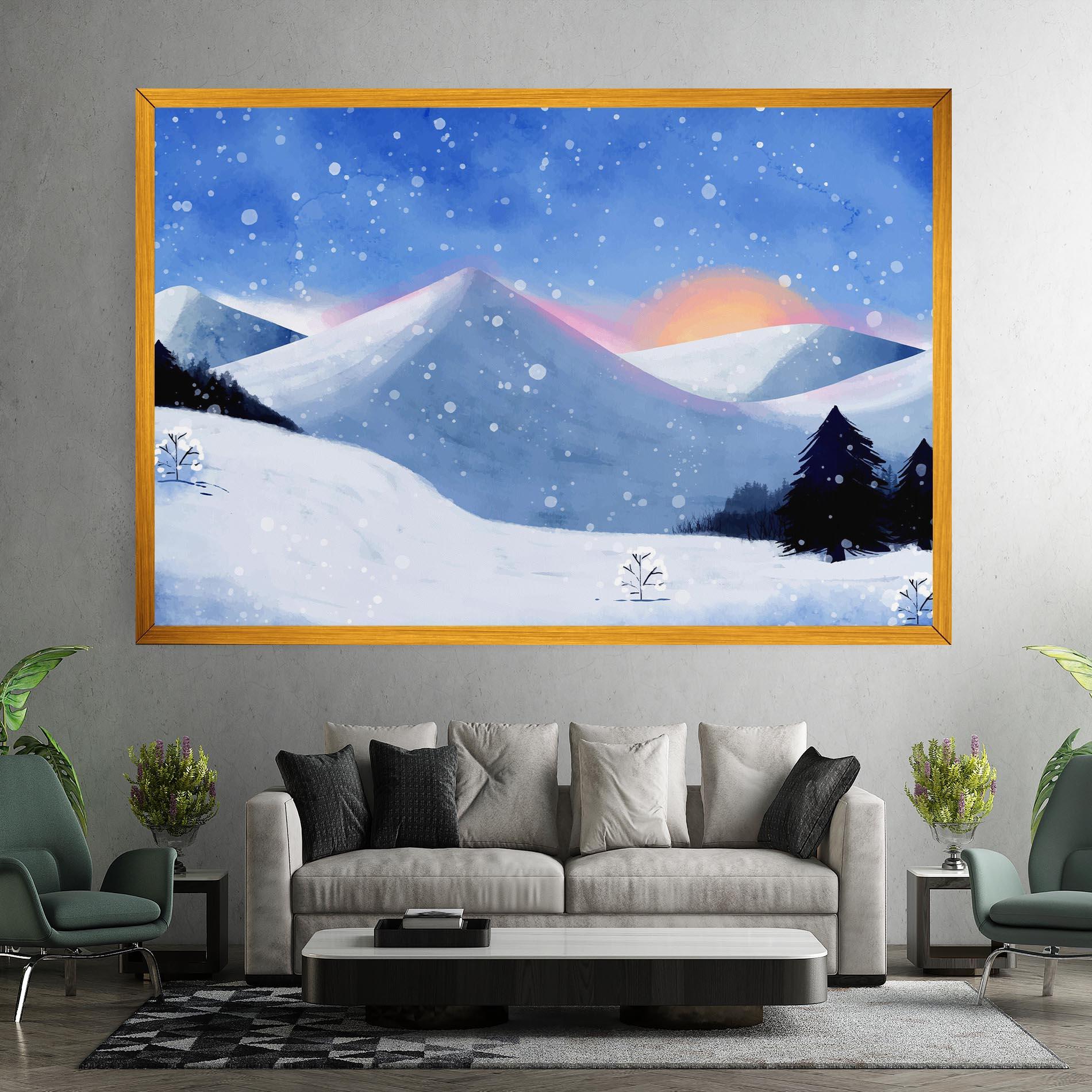 Vászonkép Mountain Snow Art mockup 7