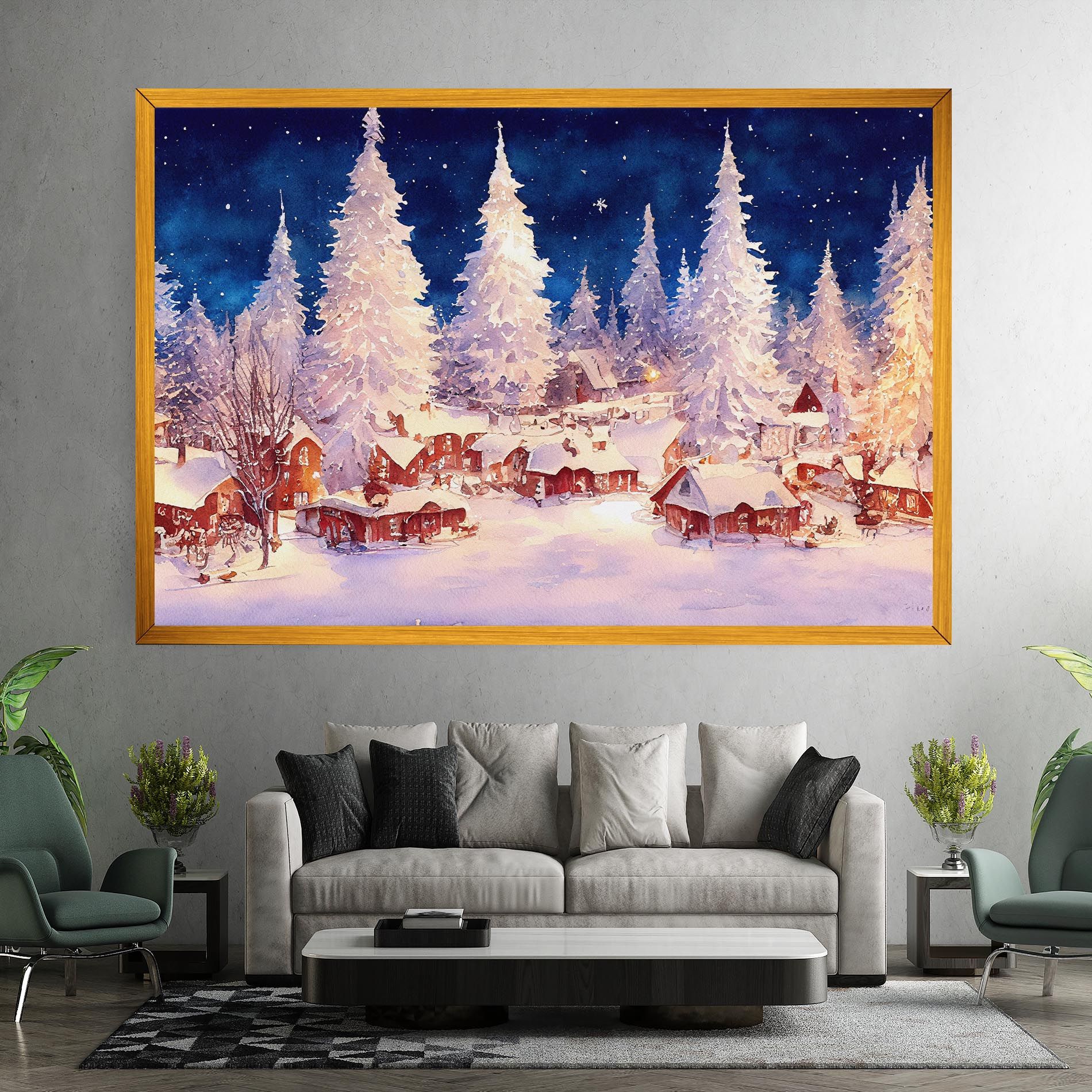 Snow Falling Painting mockup 7