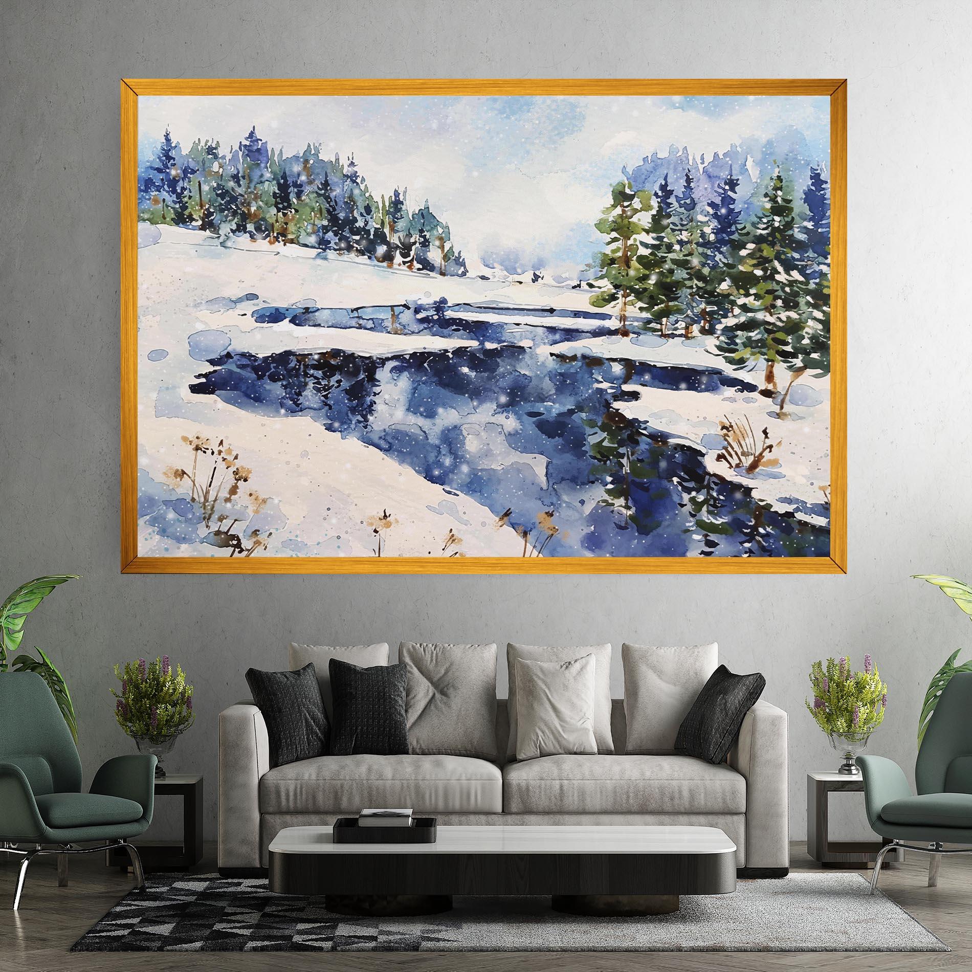Vászonkép Winter Painting mockup 7