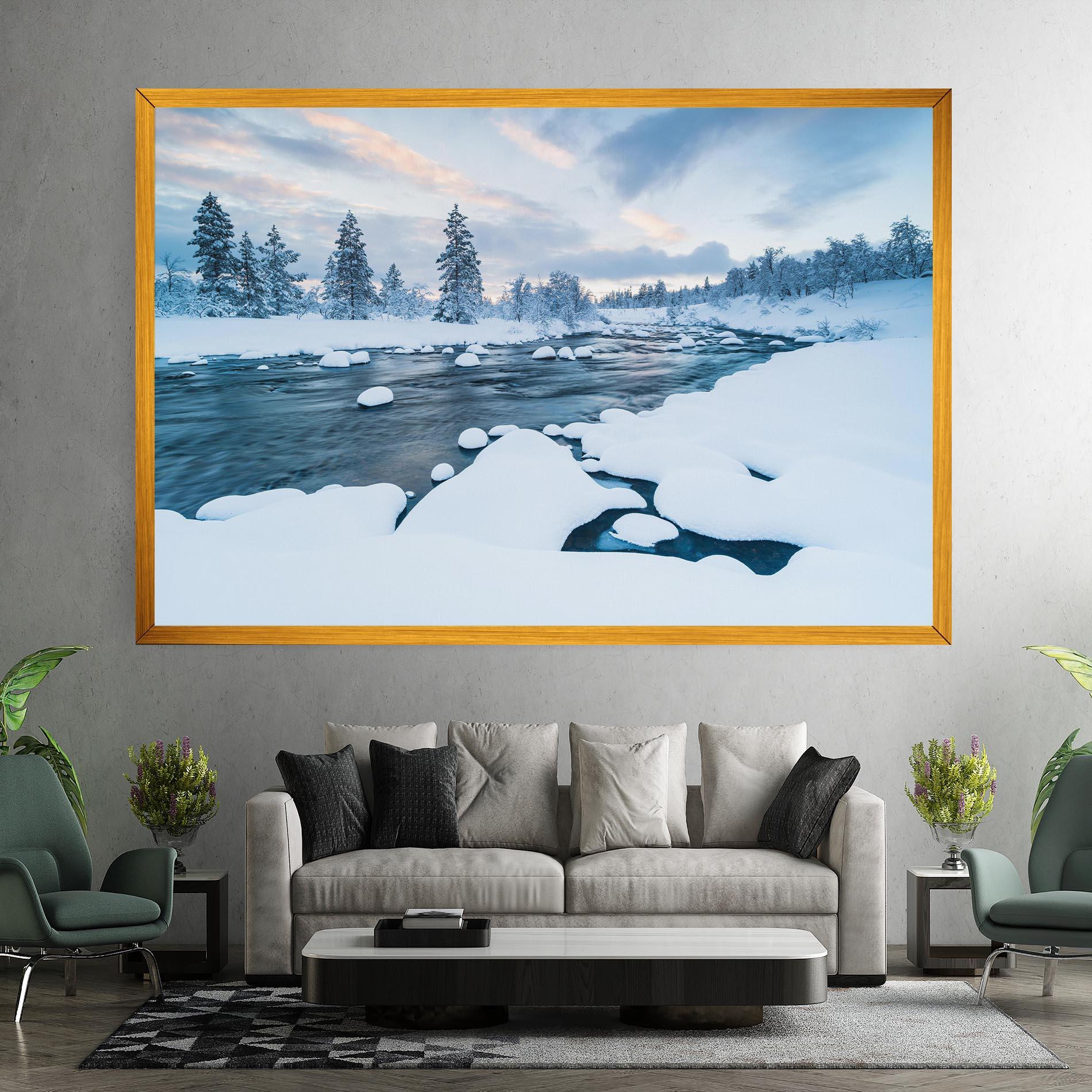 Vászonkép Winter River mockup 7