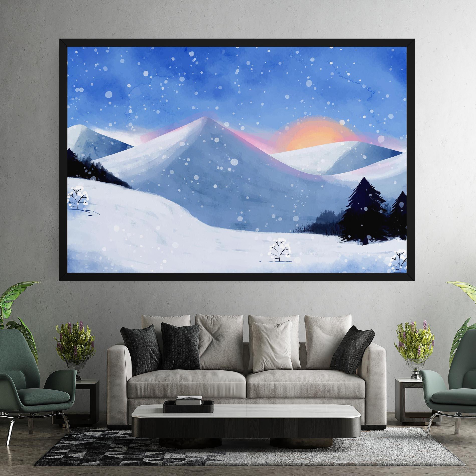 Vászonkép Mountain Snow Art mockup 7