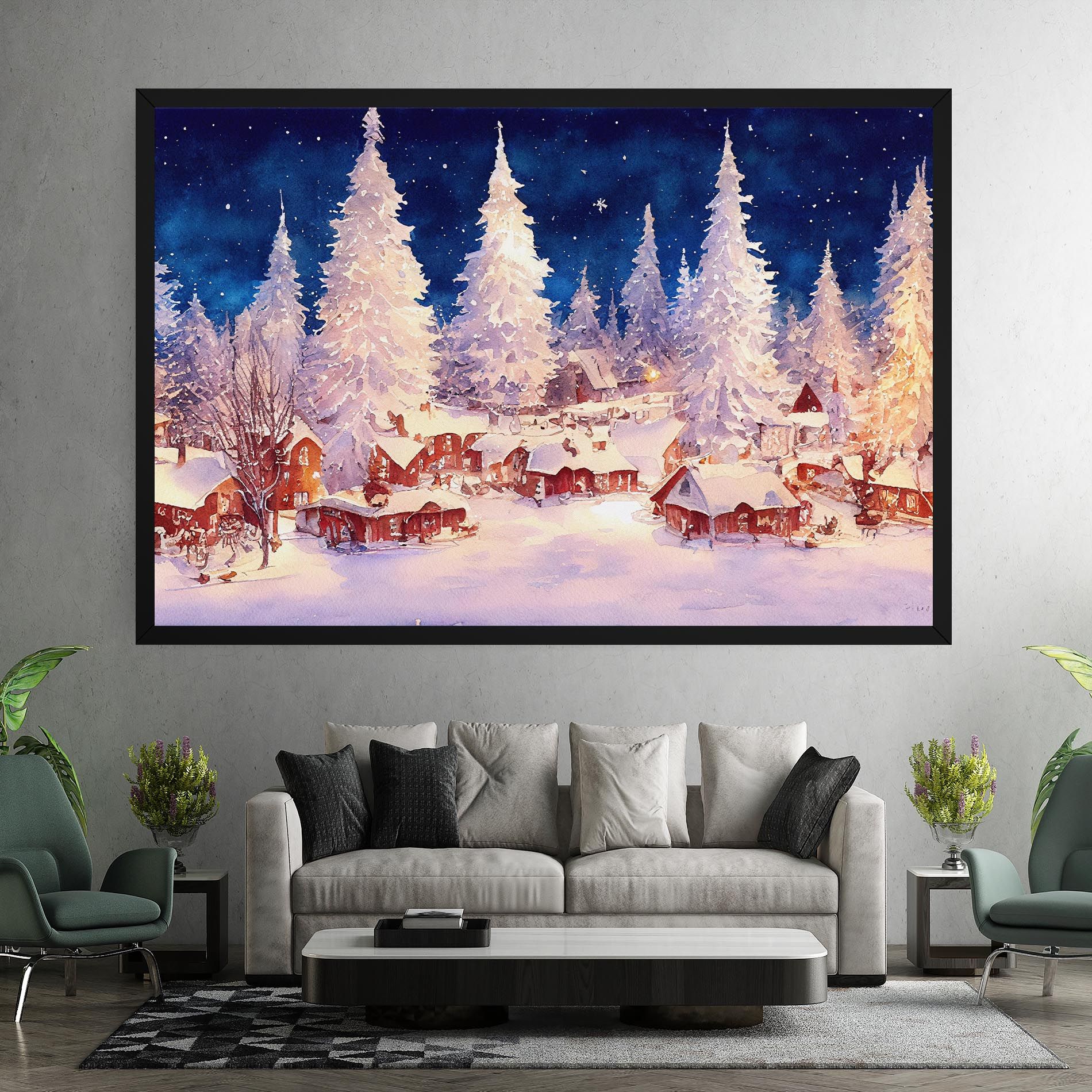 Snow Falling Painting mockup 7