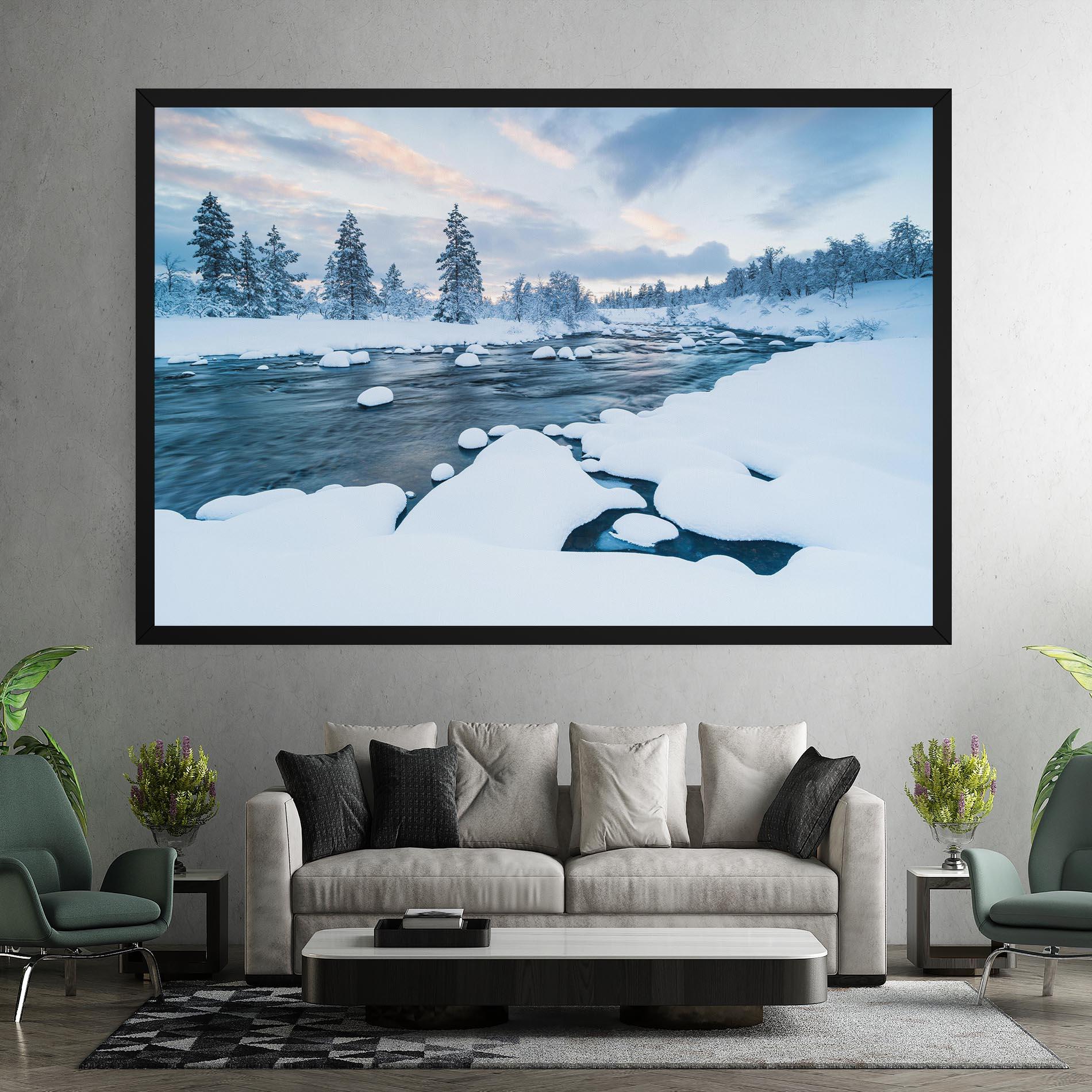 Vászonkép Winter River mockup 7