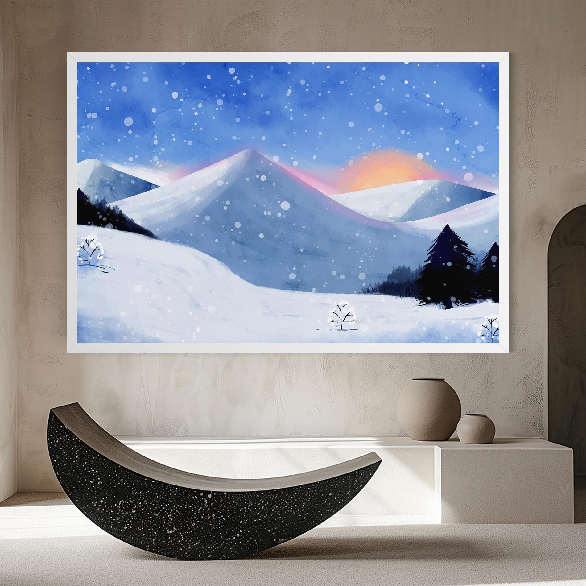 Vászonkép Mountain Snow Art mockup 8