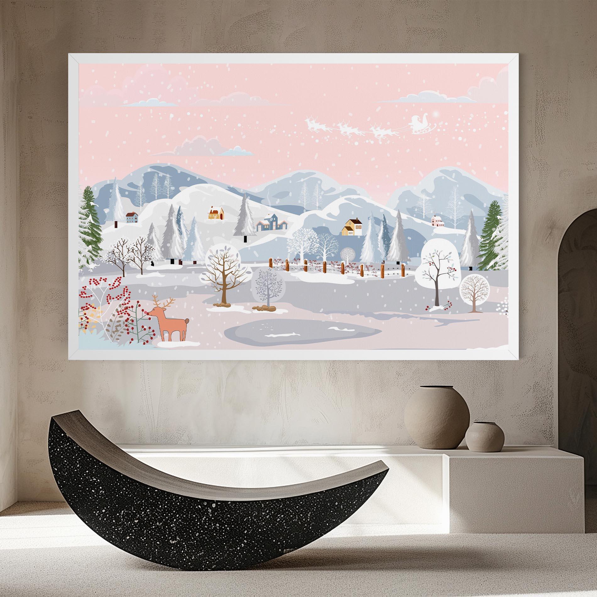 Vászonkép Pink Sky Winter mockup 8