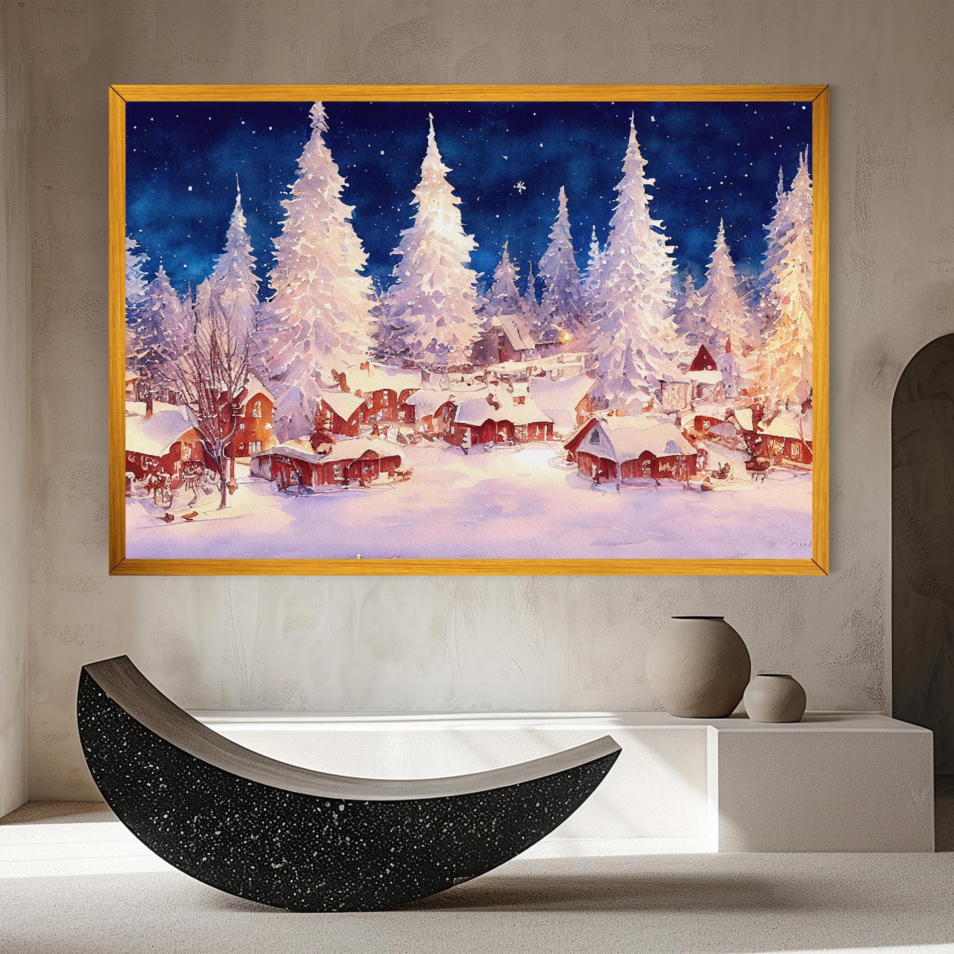 Snow Falling Painting mockup 8