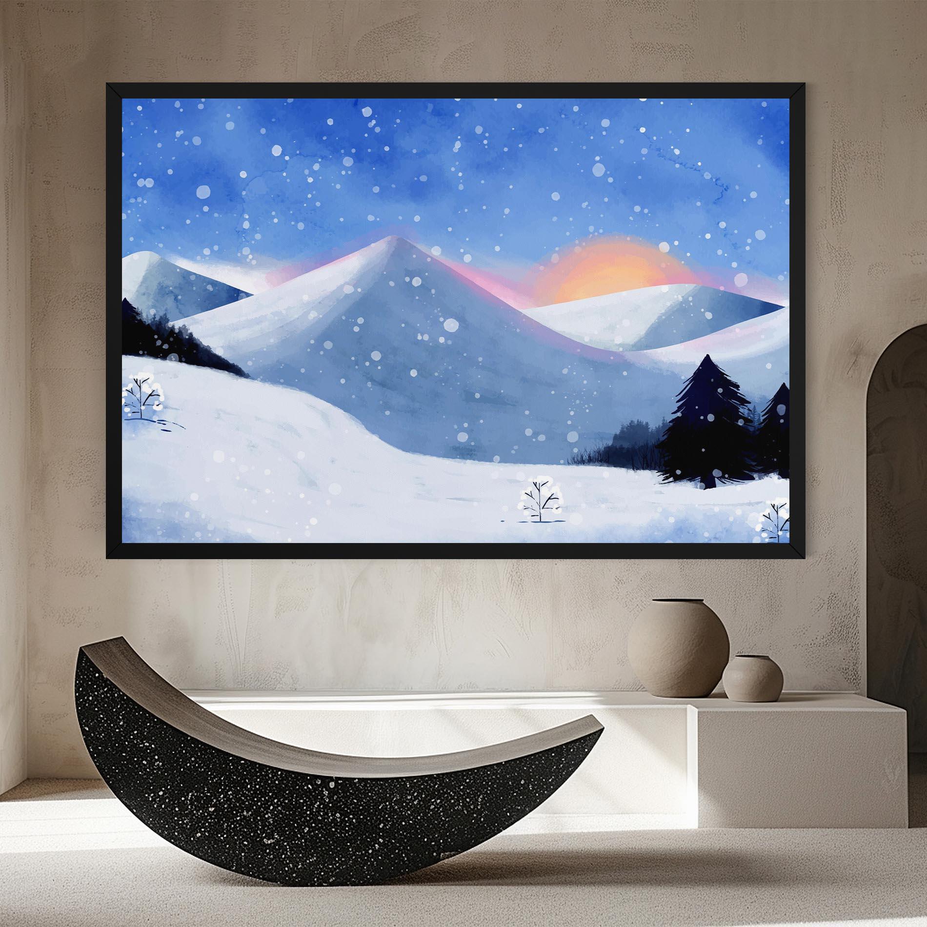 Vászonkép Mountain Snow Art mockup 8