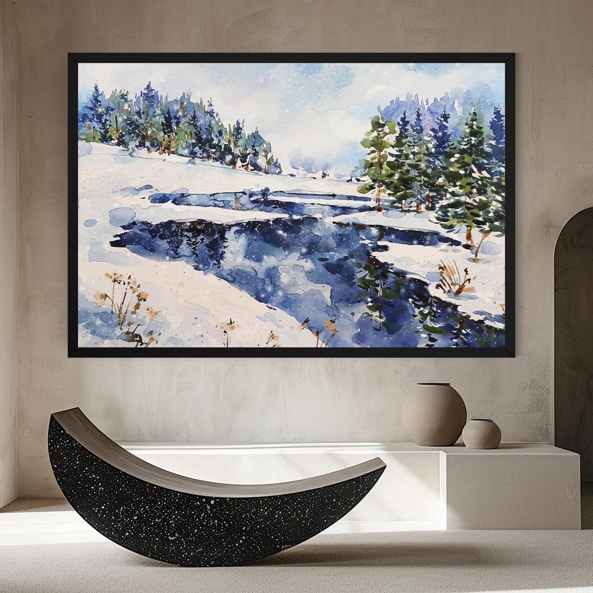 Vászonkép Winter Painting mockup 8