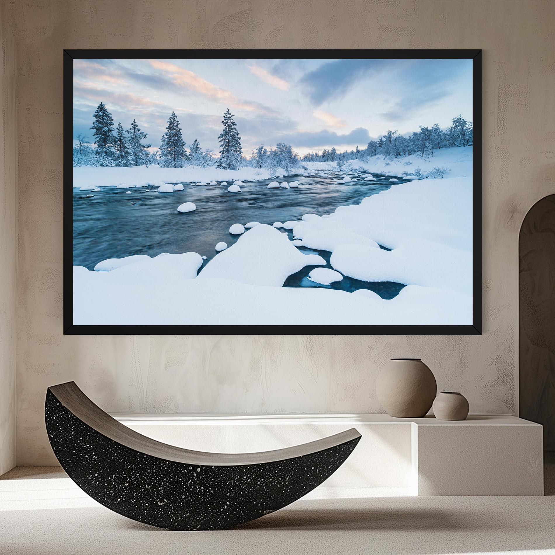 Vászonkép Winter River mockup 8