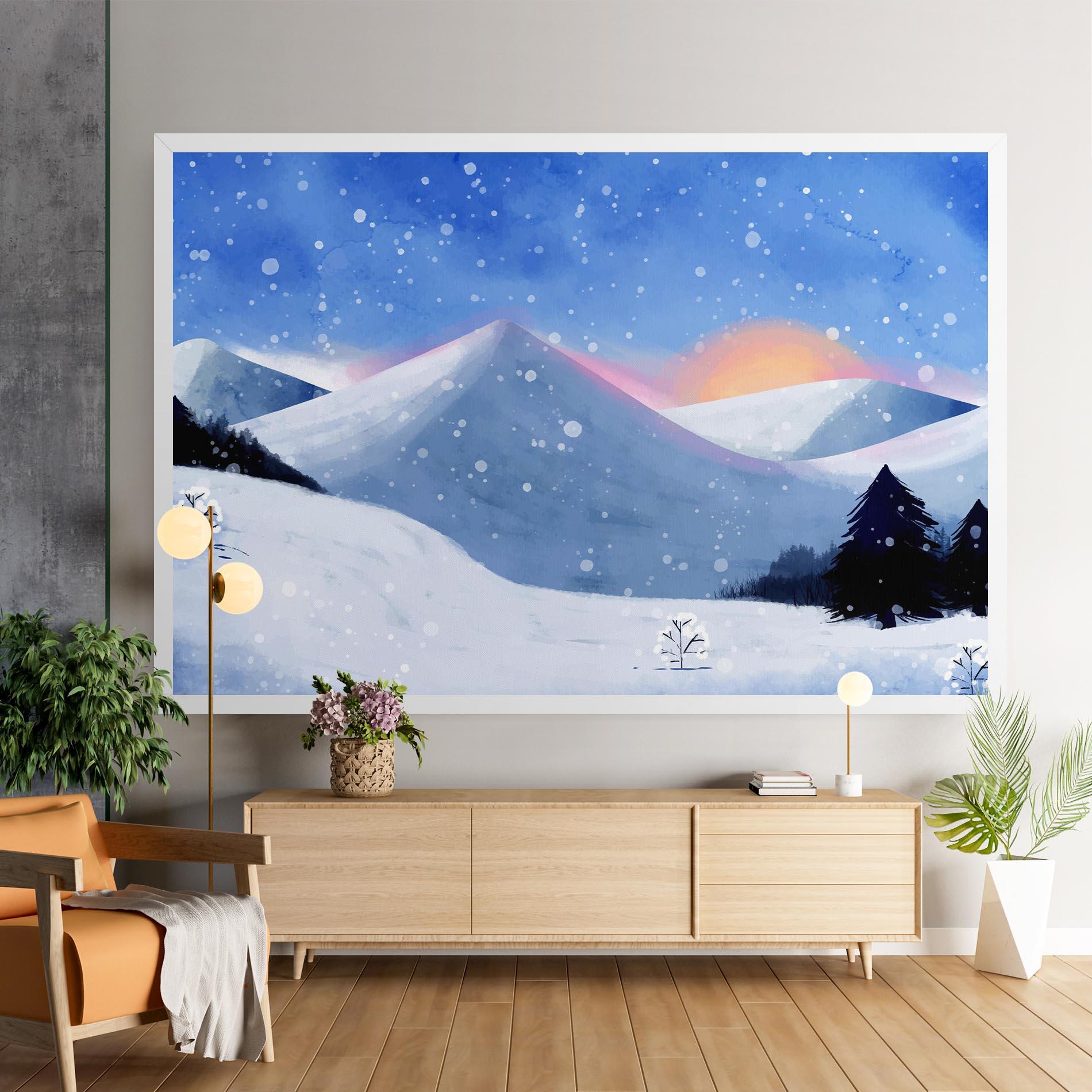 Vászonkép Mountain Snow Art mockup 9