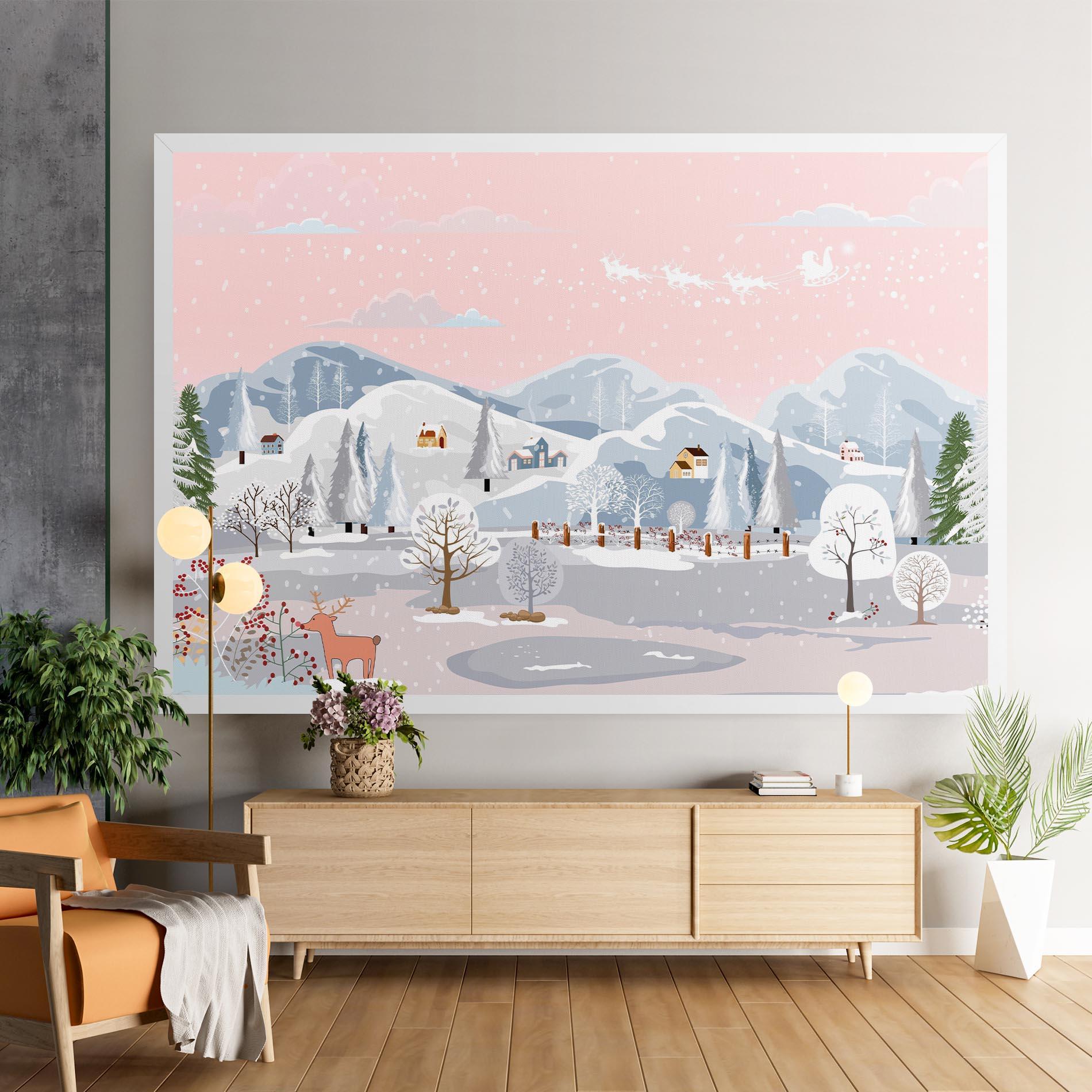 Vászonkép Pink Sky Winter mockup 9