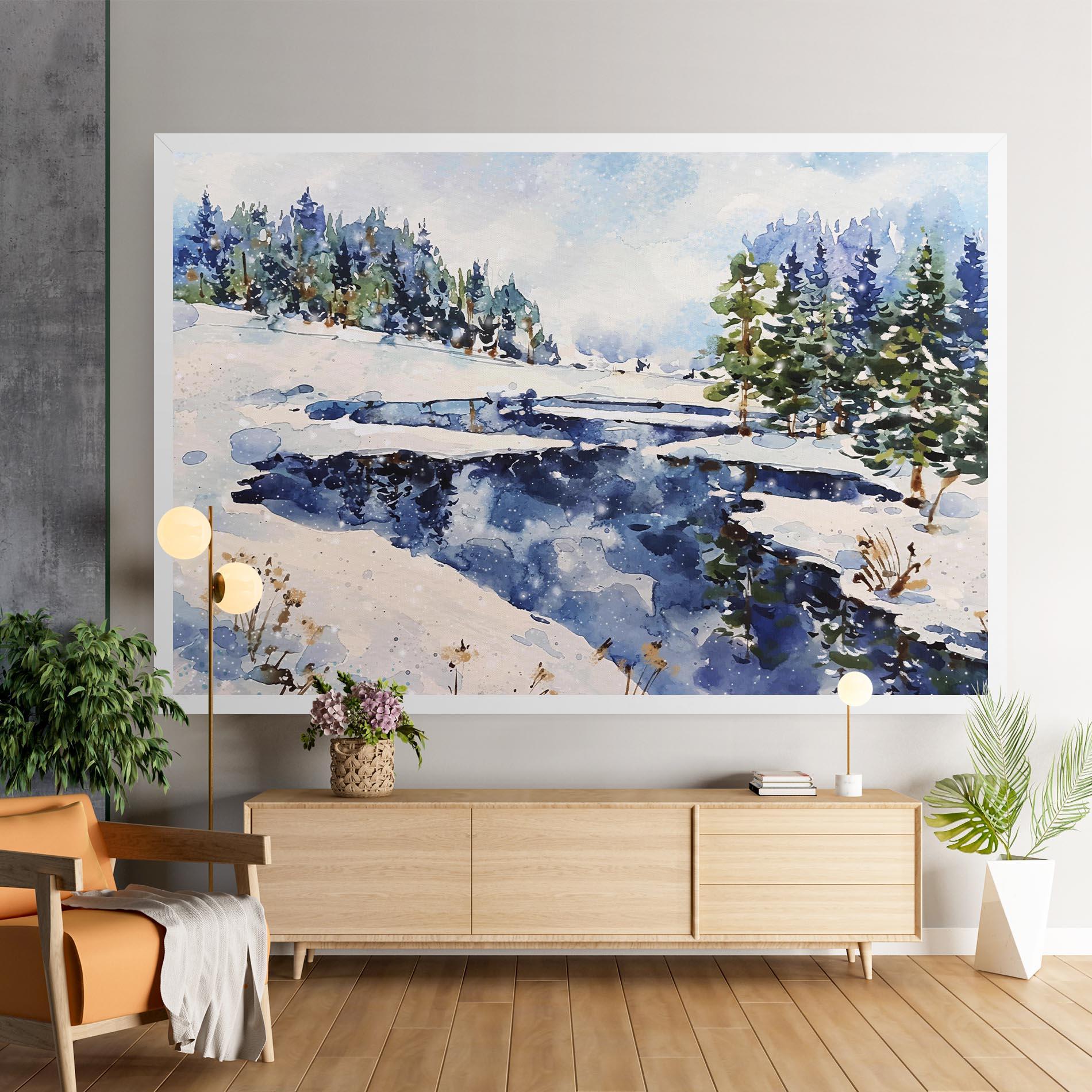 Vászonkép Winter Painting mockup 9