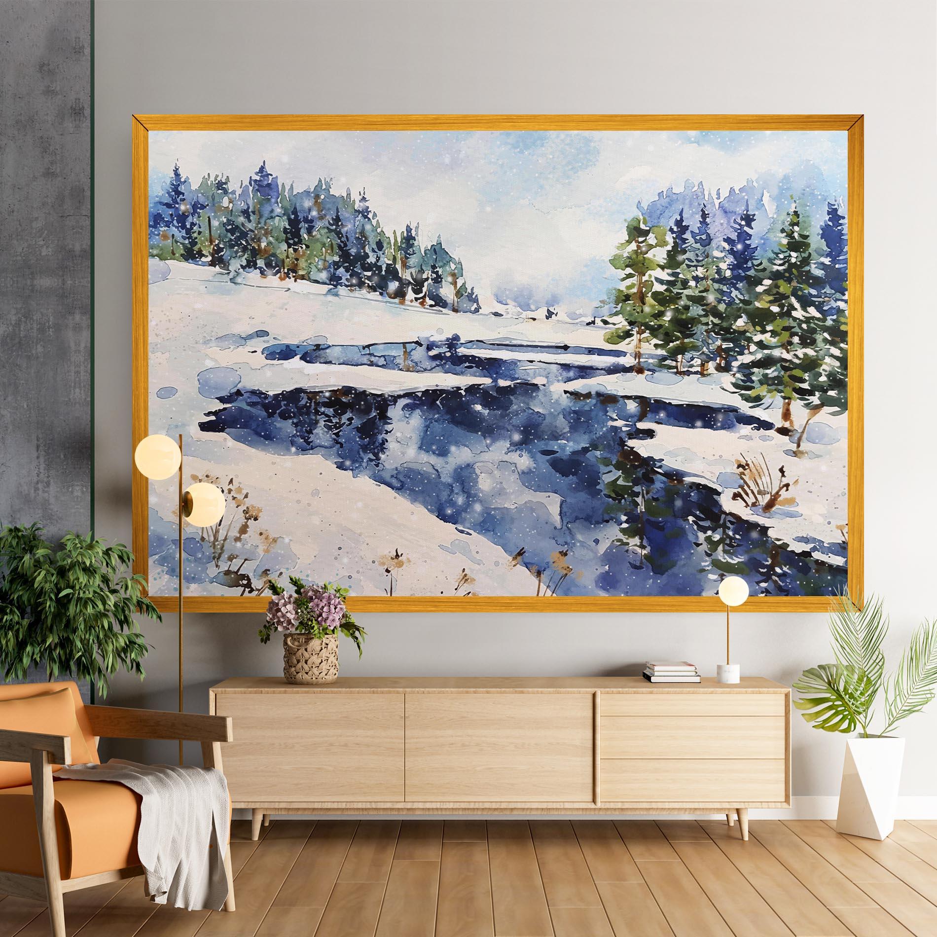 Vászonkép Winter Painting mockup 9