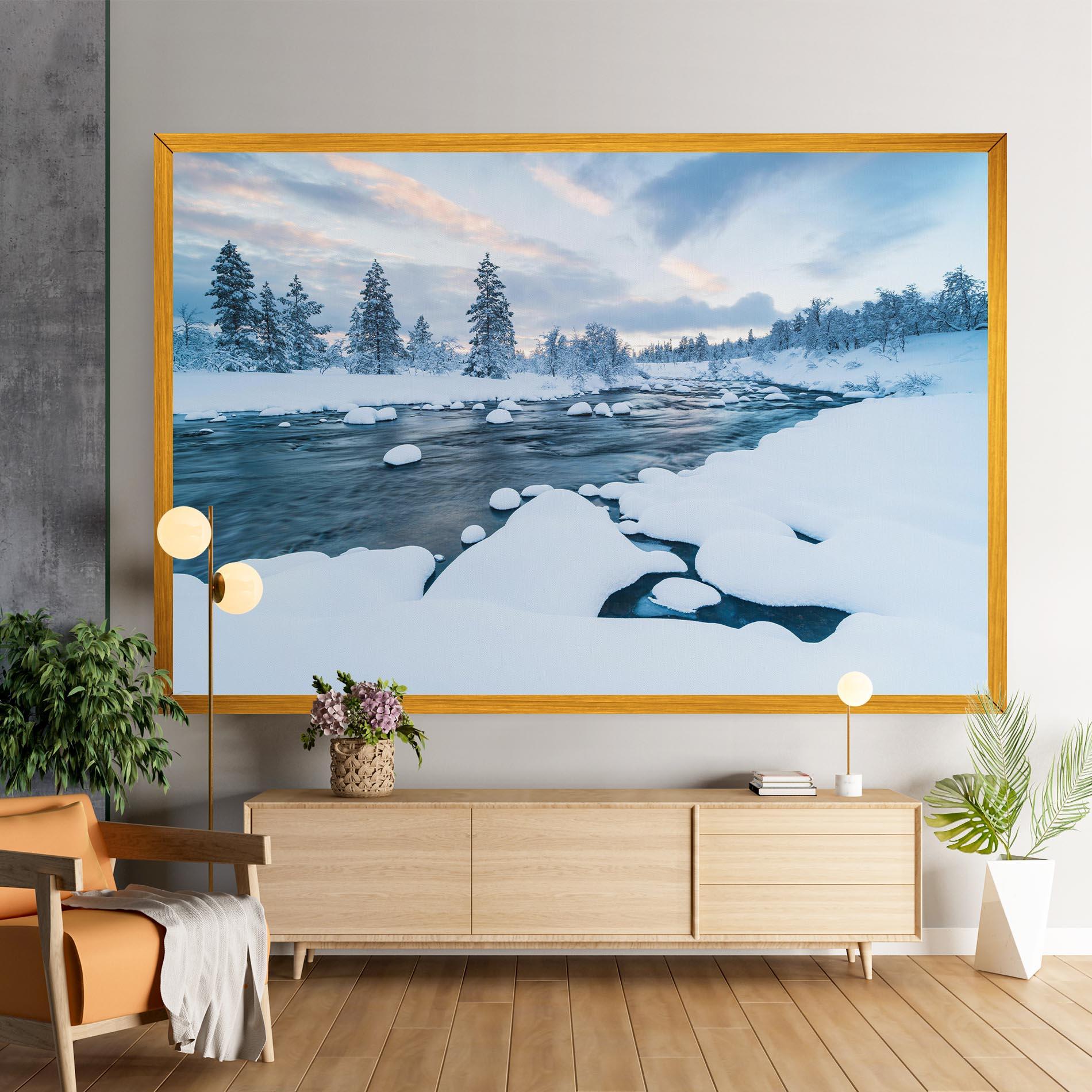 Vászonkép Winter River mockup 9