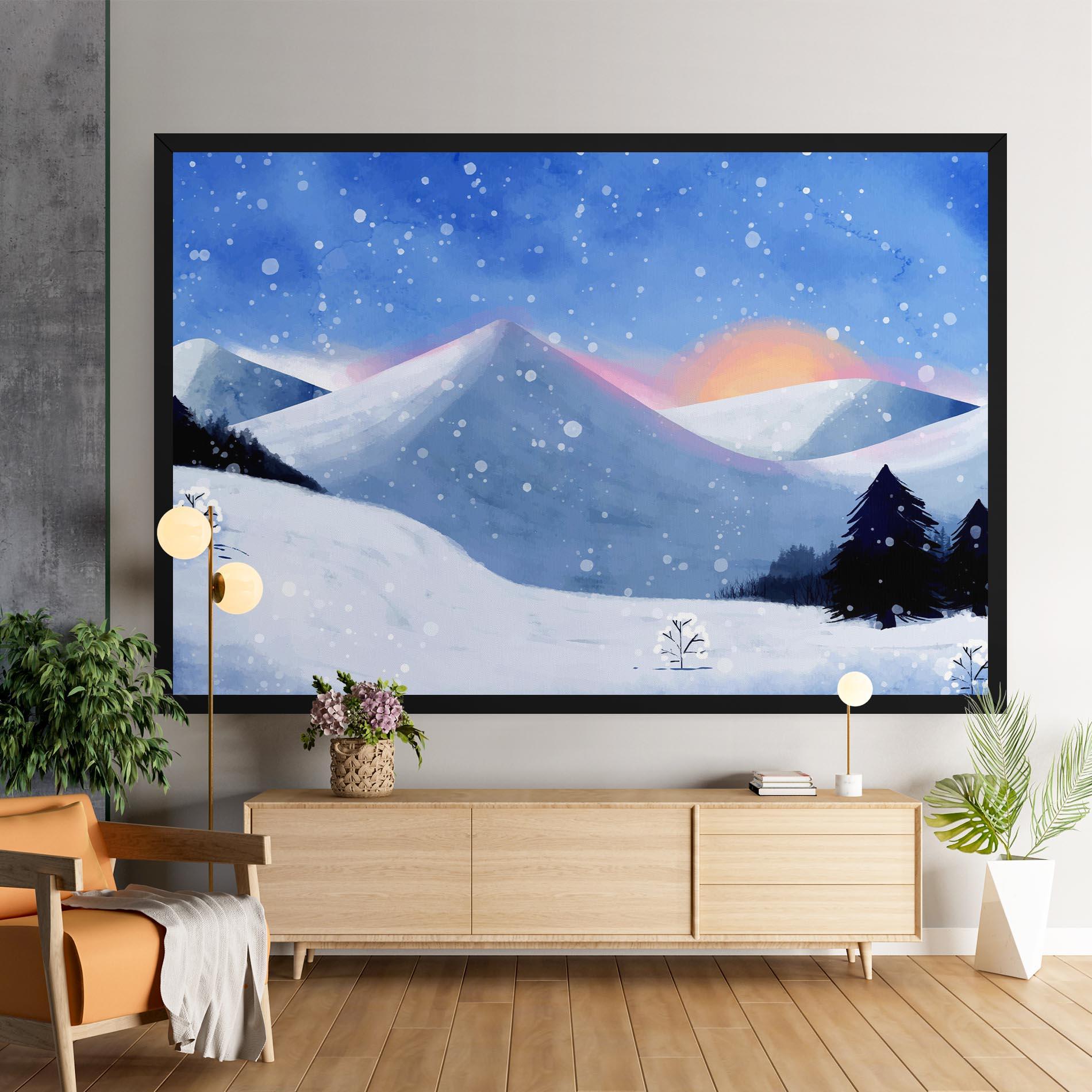 Vászonkép Mountain Snow Art mockup 9