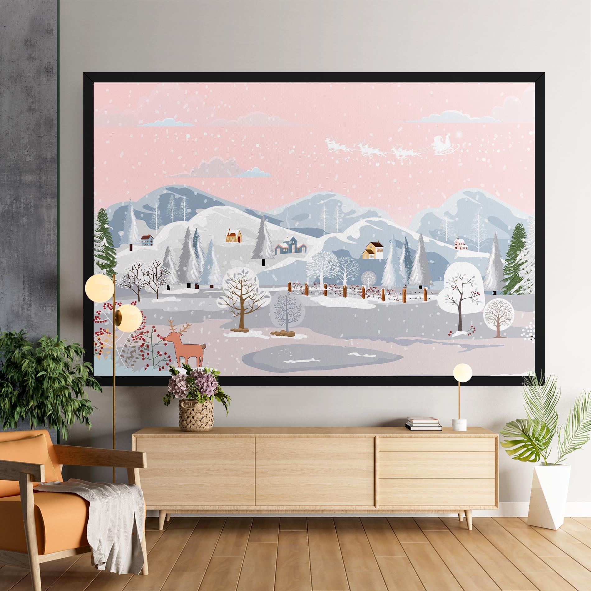 Vászonkép Pink Sky Winter mockup 9