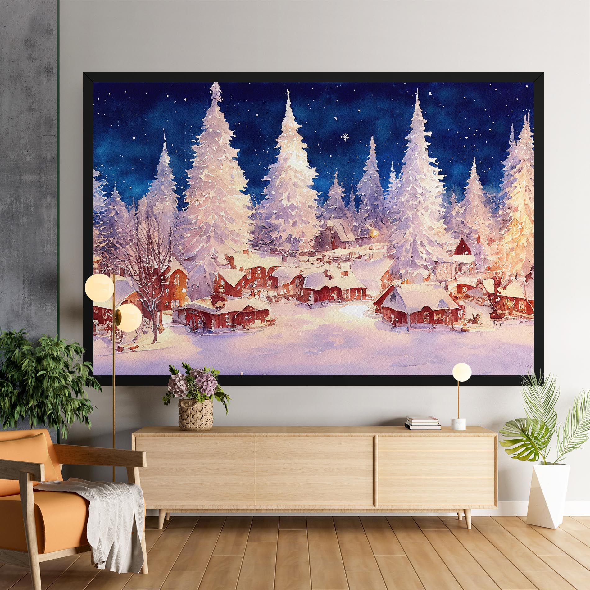 Snow Falling Painting mockup 9