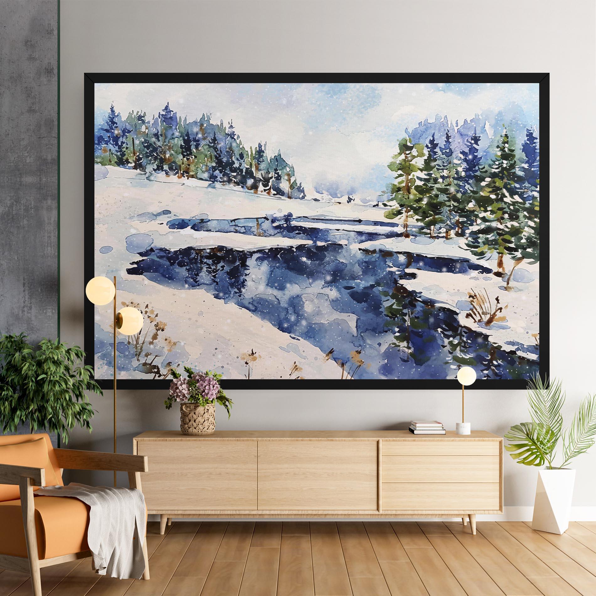 Vászonkép Winter Painting mockup 9