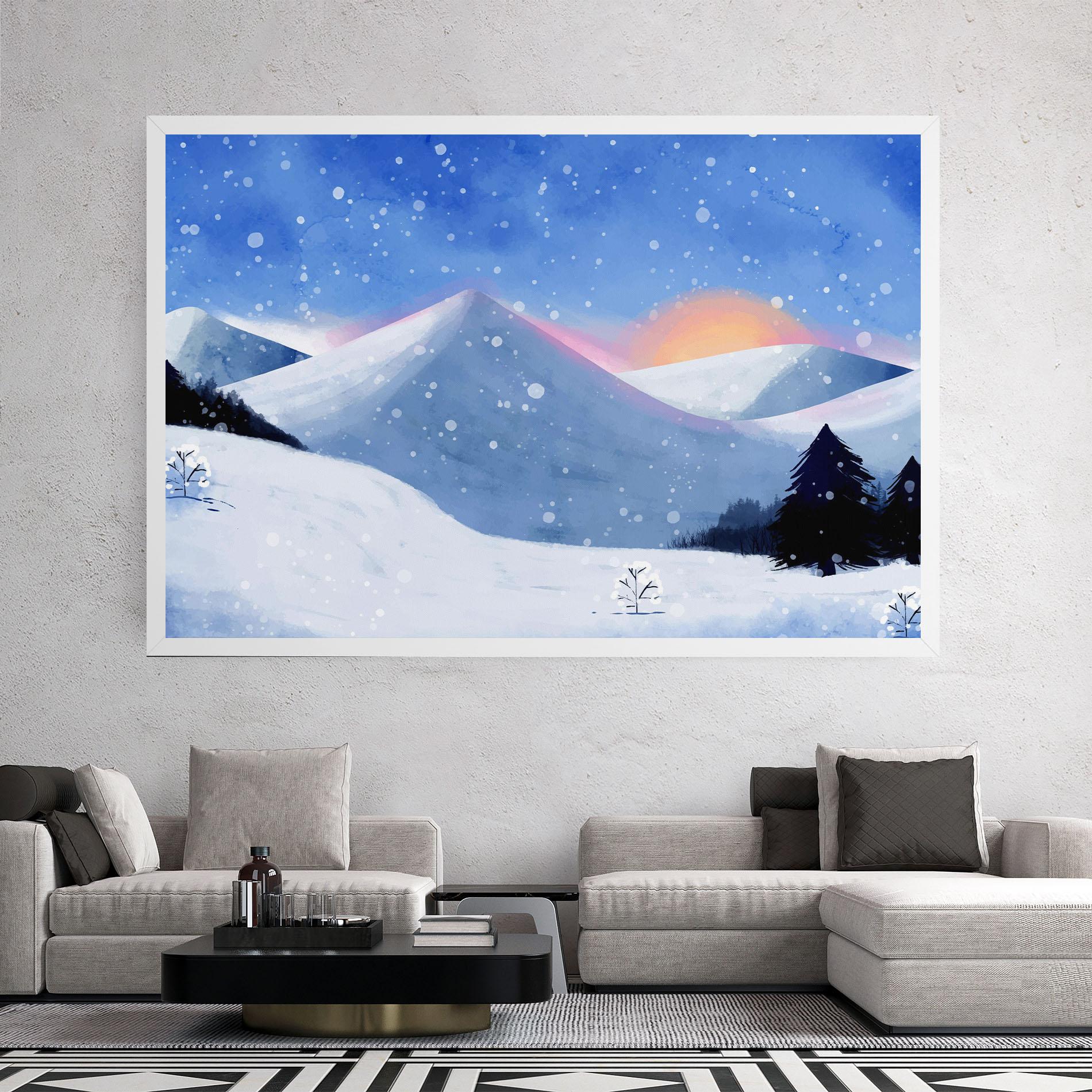 Vászonkép Mountain Snow Art mockup 2