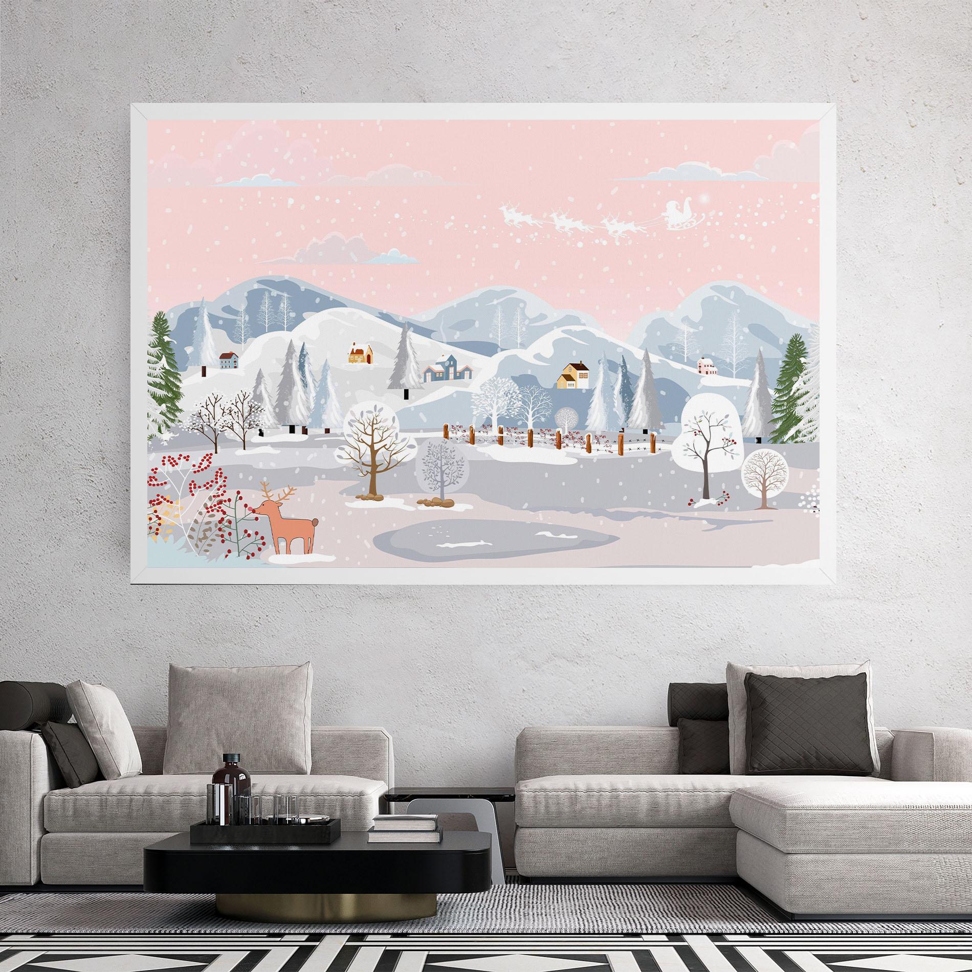 Vászonkép Pink Sky Winter mockup 2