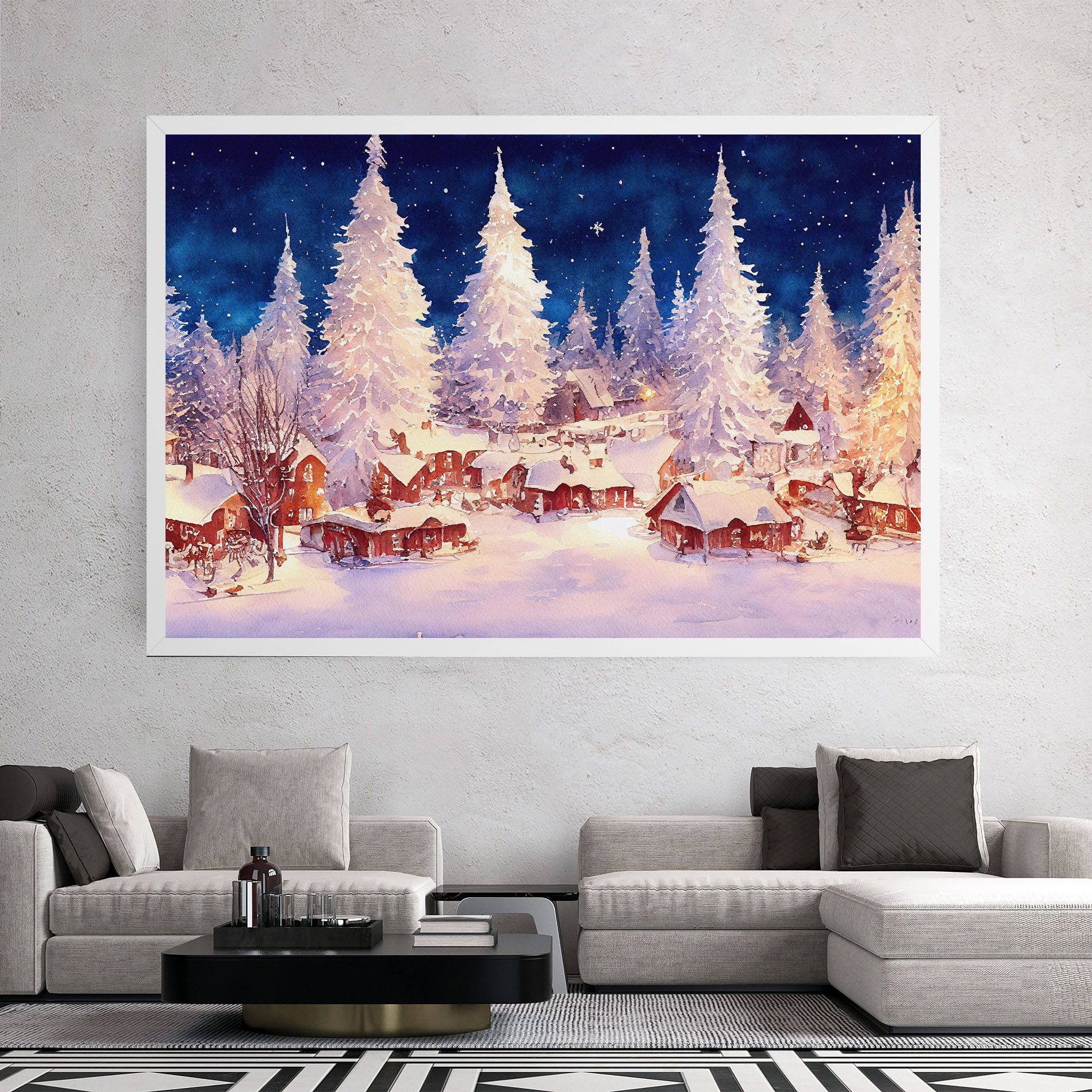 Snow Falling Painting mockup 2