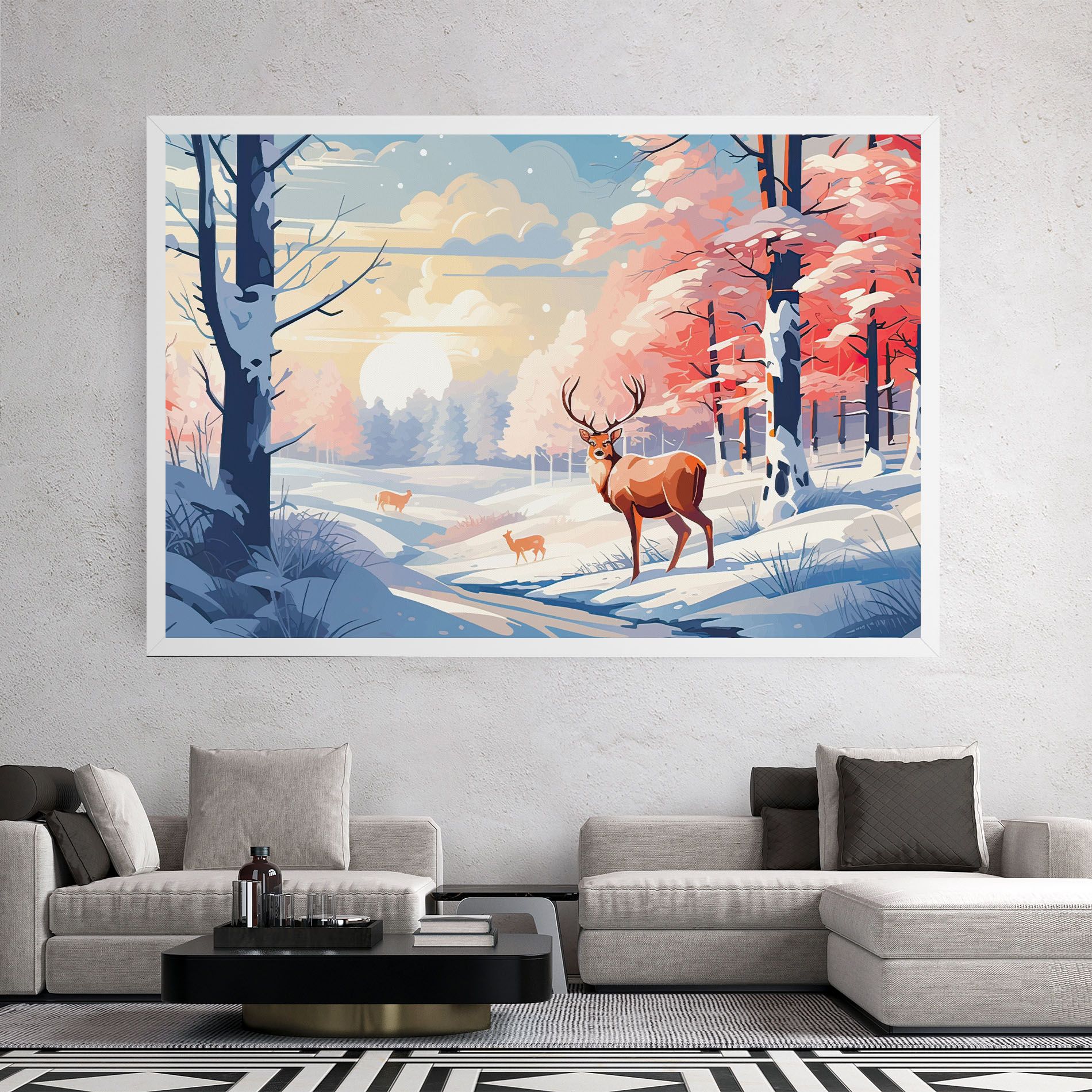 Winter Deer Art mockup 2