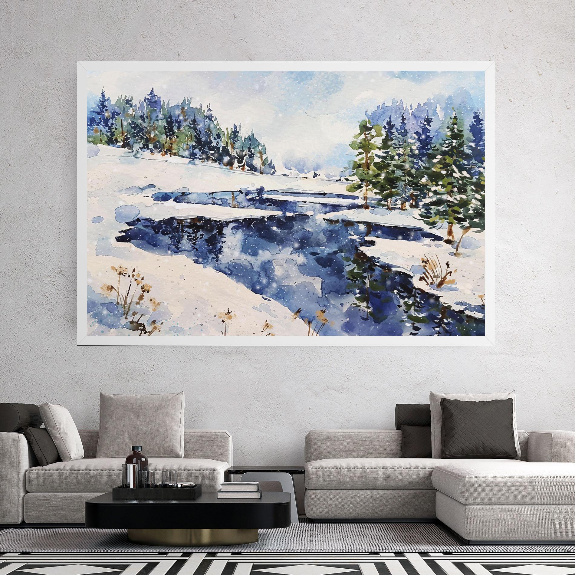 Vászonkép Winter Painting mockup 2