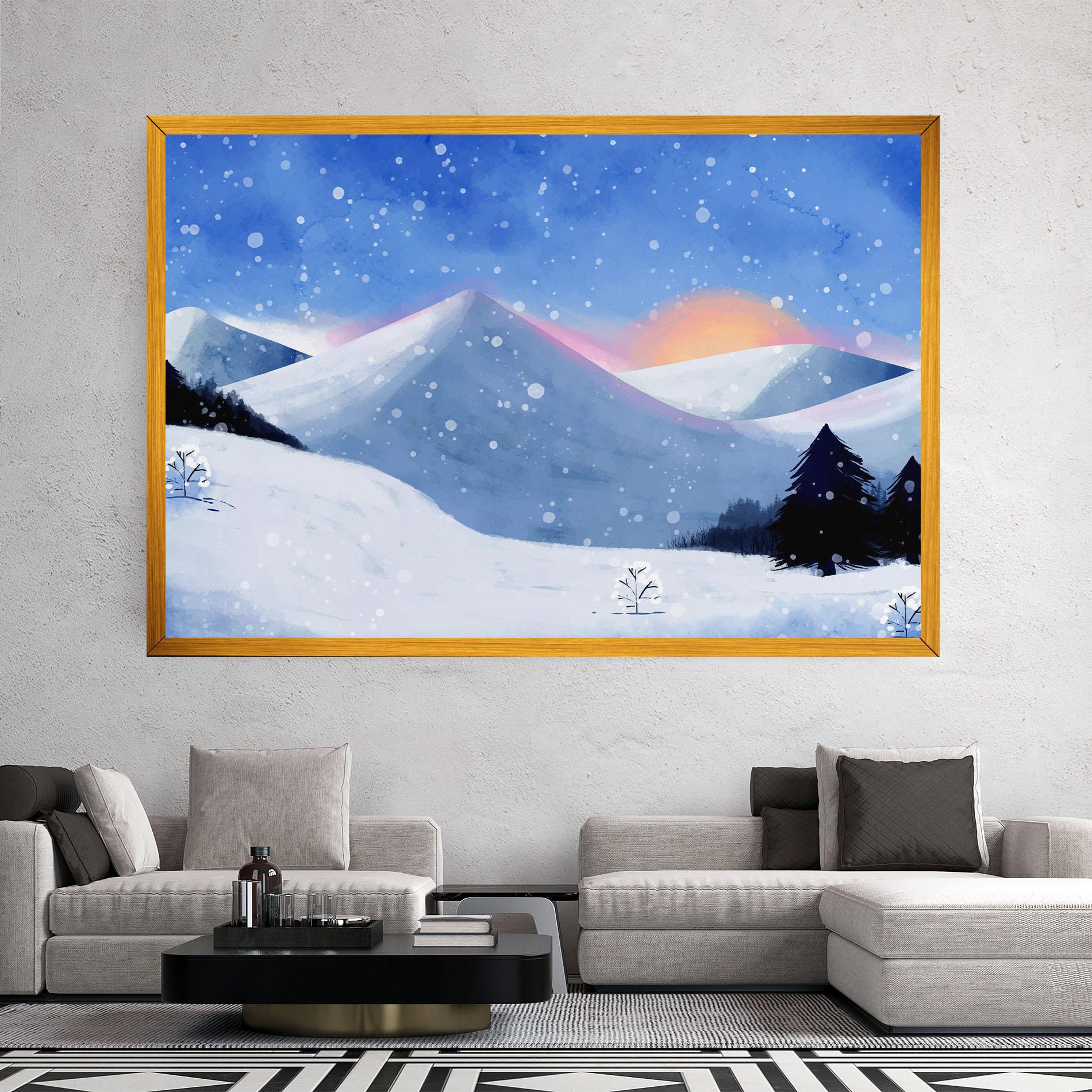 Vászonkép Mountain Snow Art mockup 2