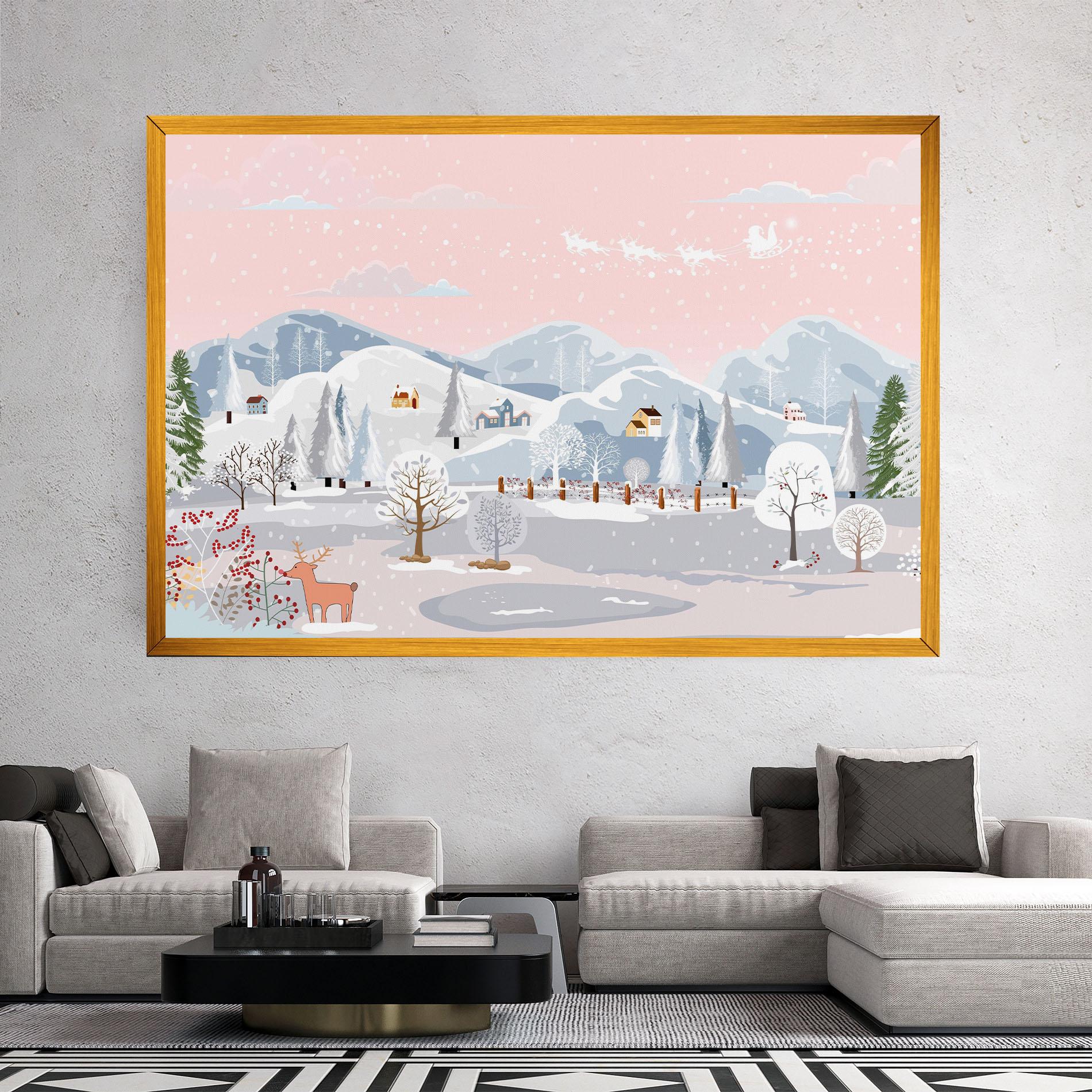 Vászonkép Pink Sky Winter mockup 2