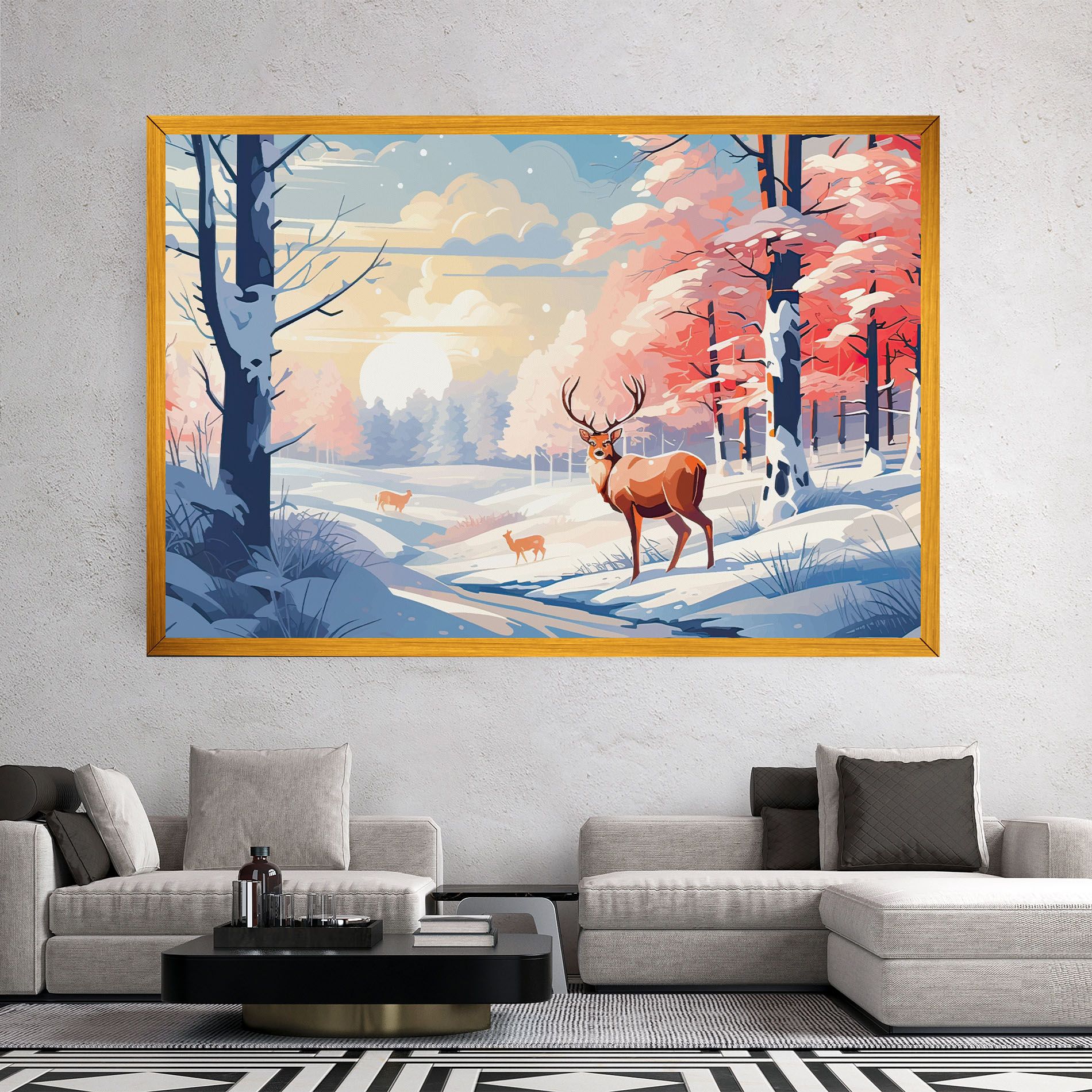 Winter Deer Art mockup 2