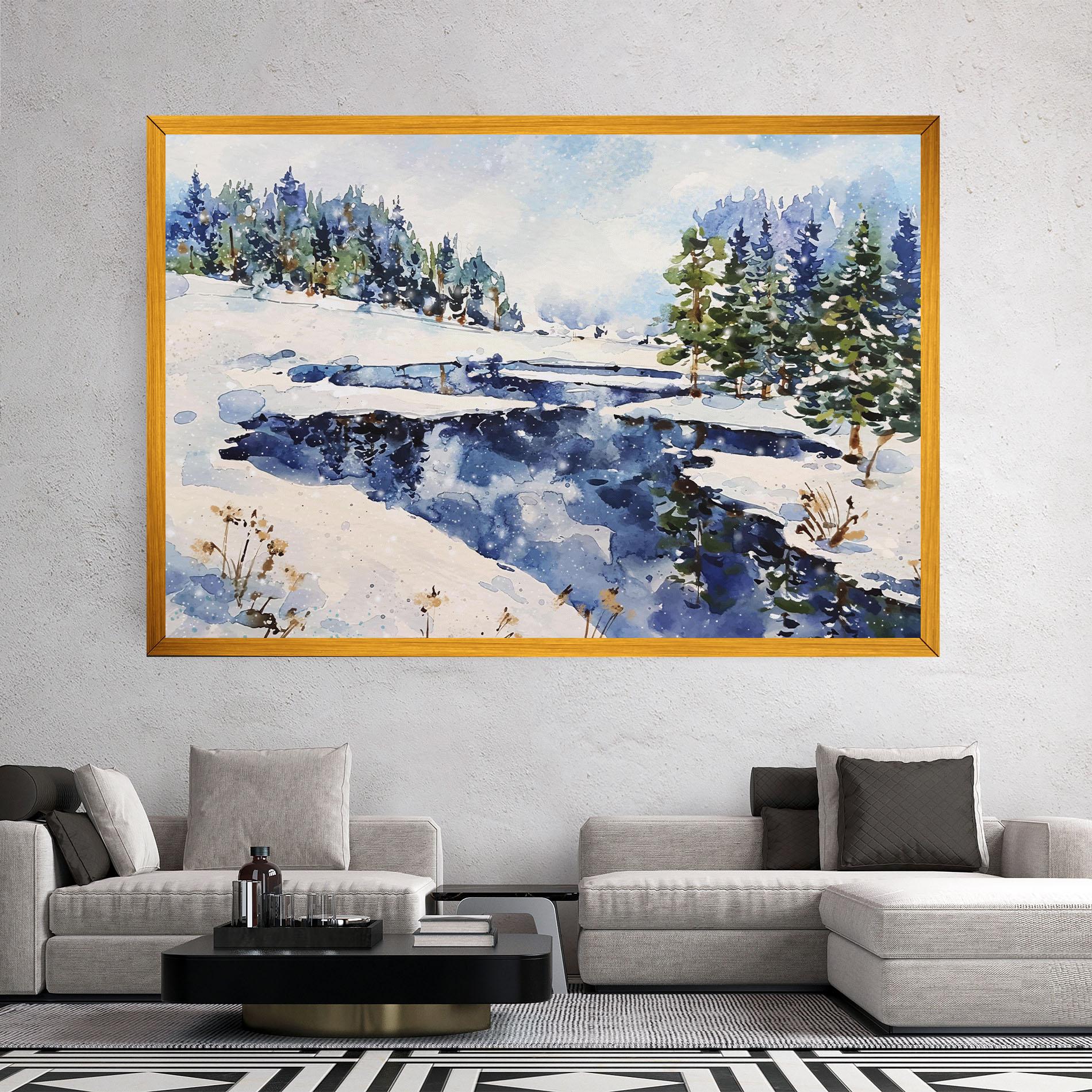 Vászonkép Winter Painting mockup 2