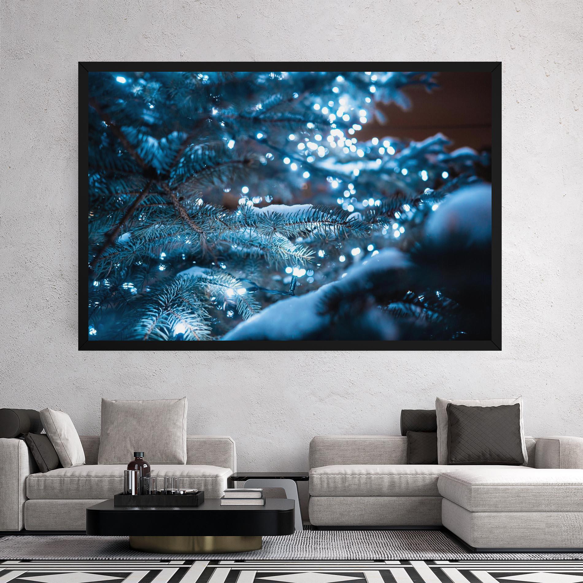 Vászonkép Blue Christmas Tree mockup 2