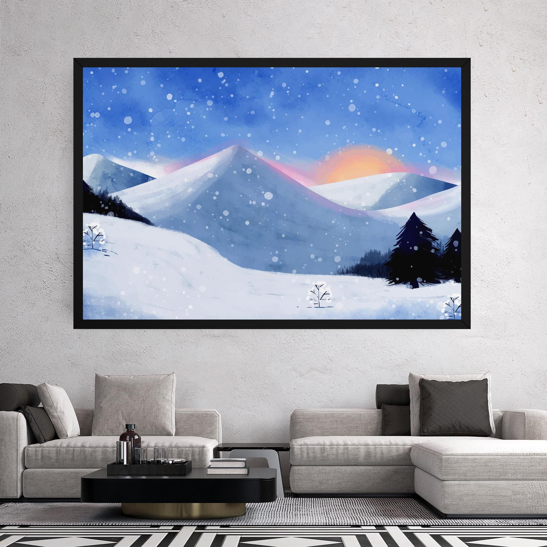 Mountain Snow Art mockup 2