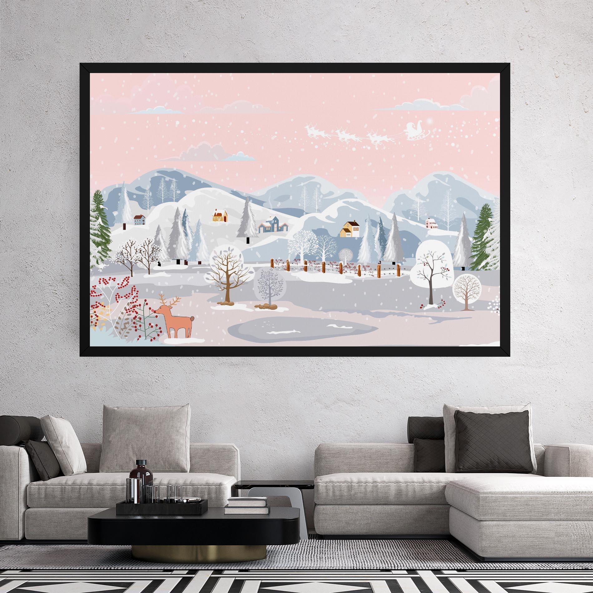 Vászonkép Pink Sky Winter mockup 2