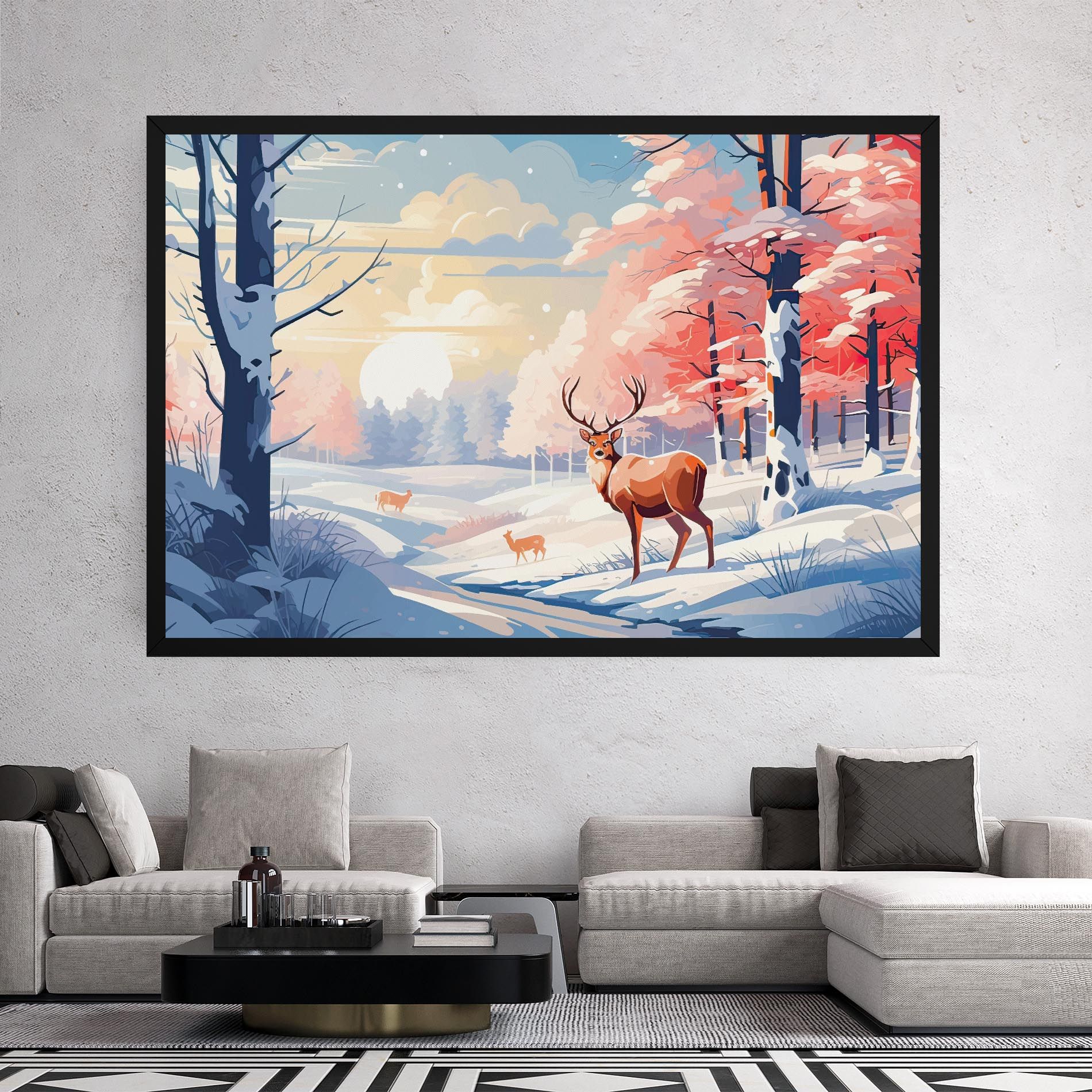 Winter Deer Art mockup 2