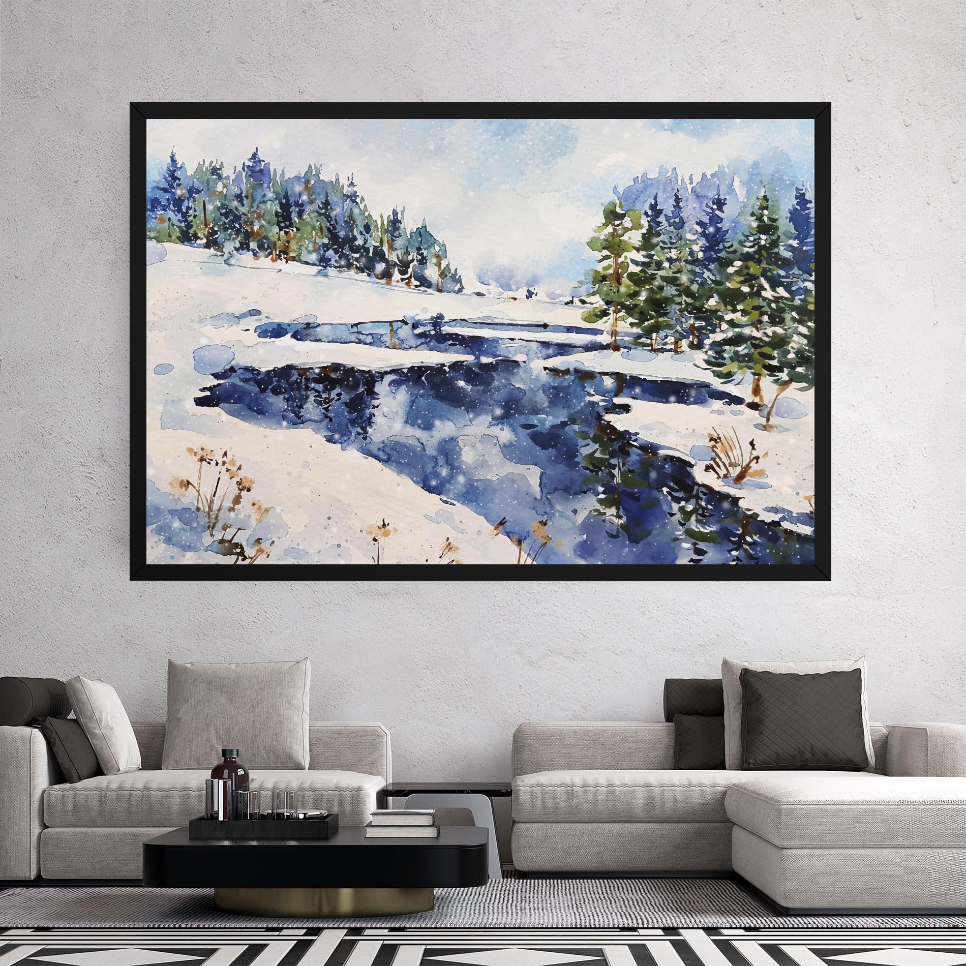 Vászonkép Winter Painting mockup 2