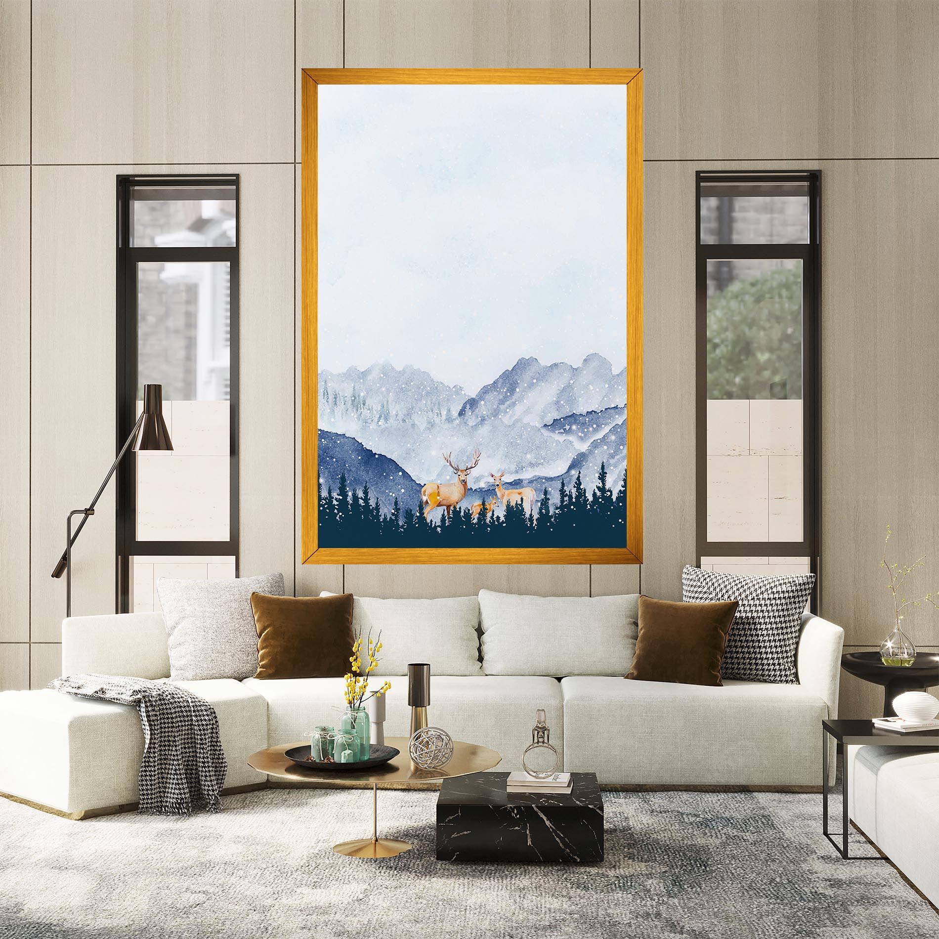 Winter Deers mockup 2