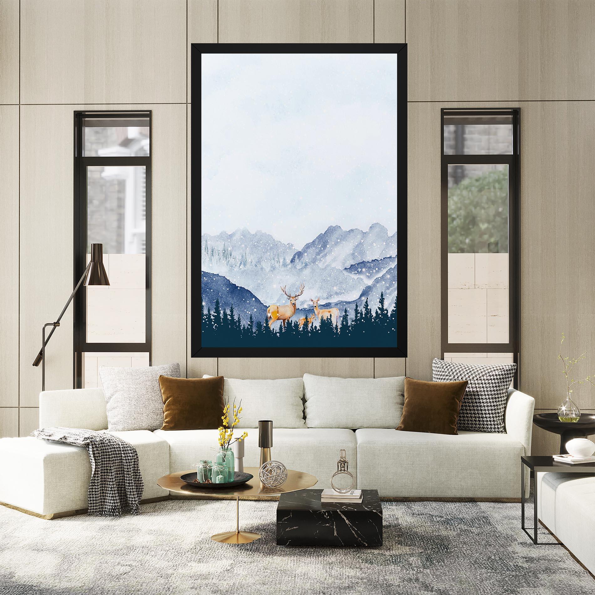 Vászonkép Winter Deers mockup 2