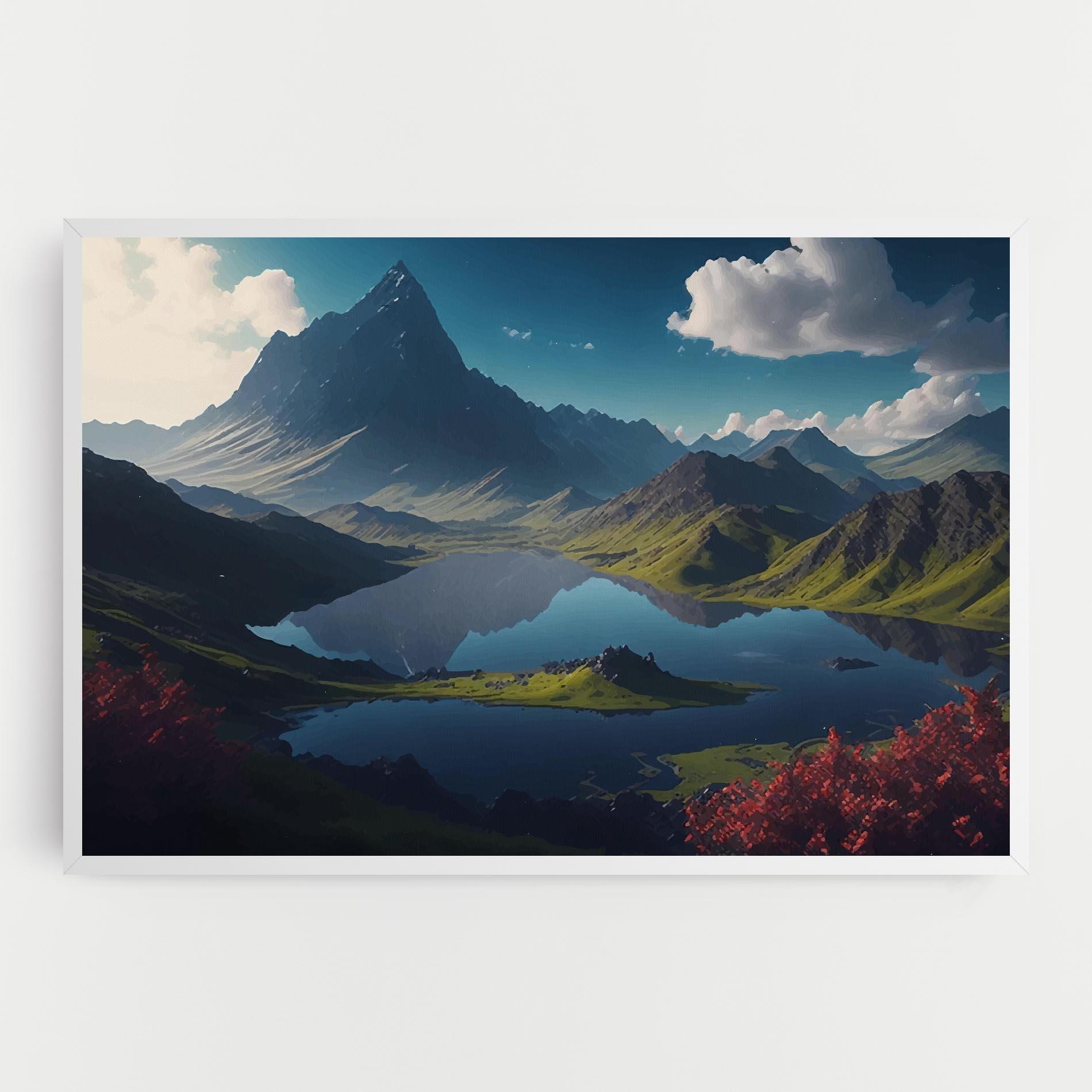 Vászonkép Red Flower Lake mockup 0